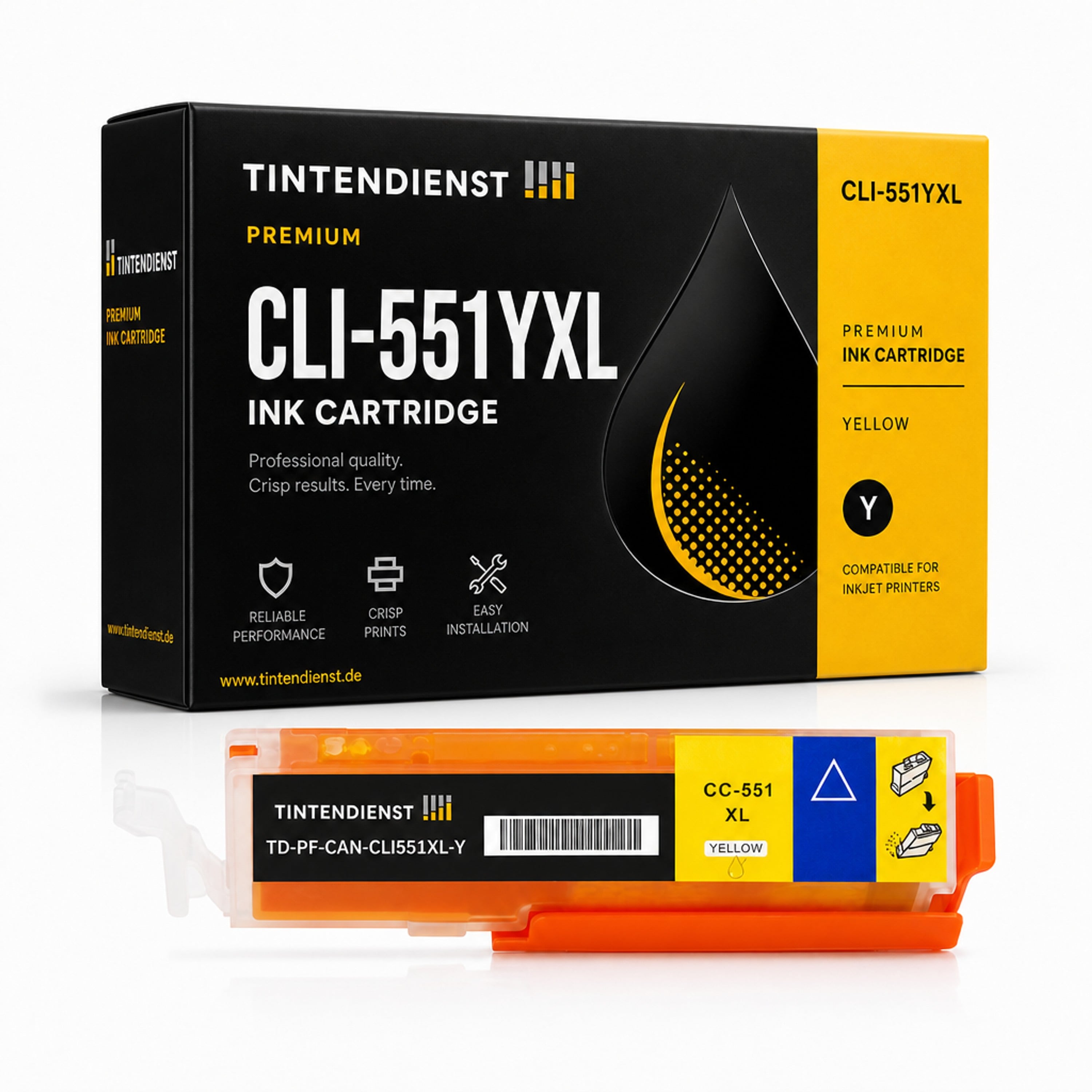 Druckerpatrone kompatibel zu Canon CLI-551YXL, gelb