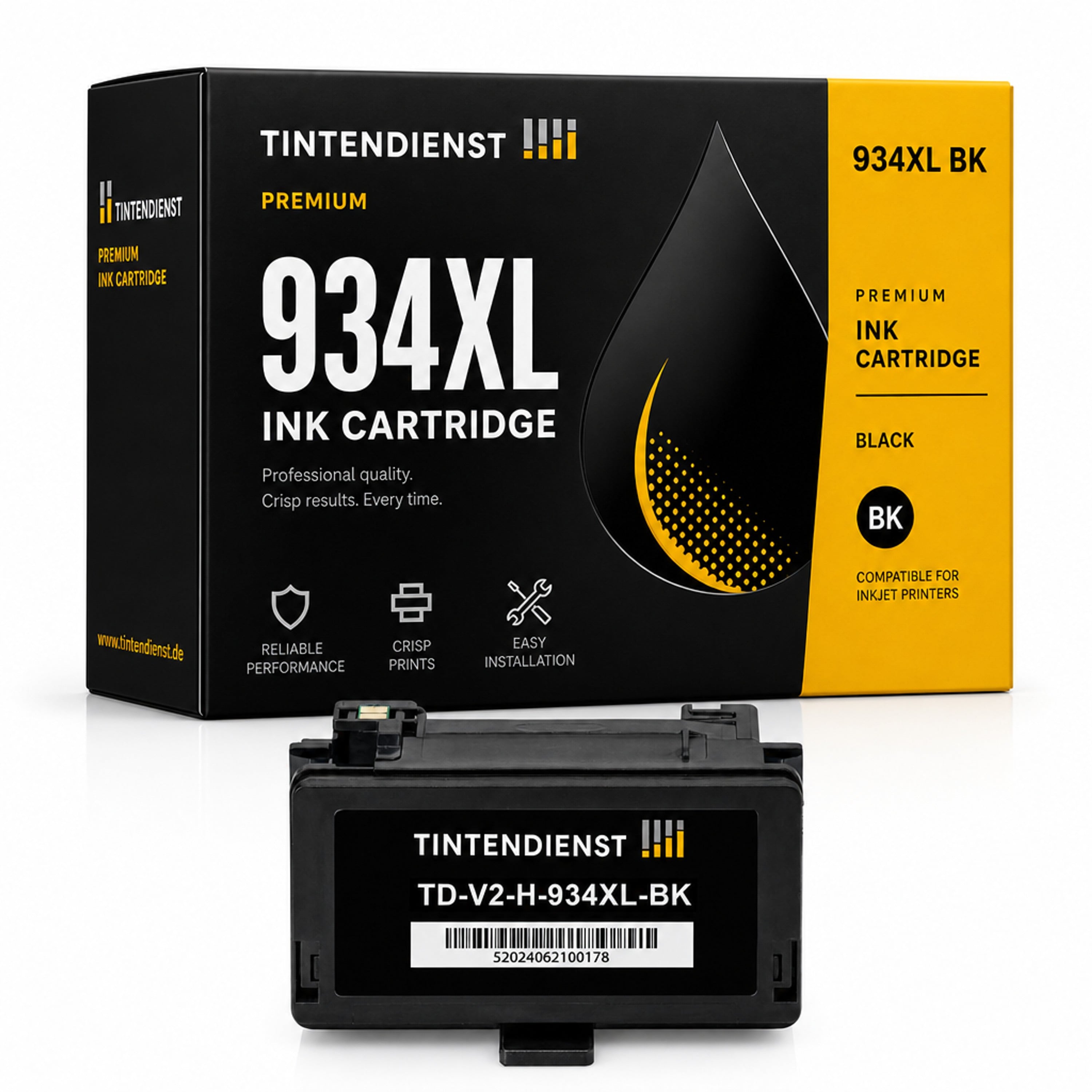 Druckerpatrone kompatibel zu HP 934XL, schwarz