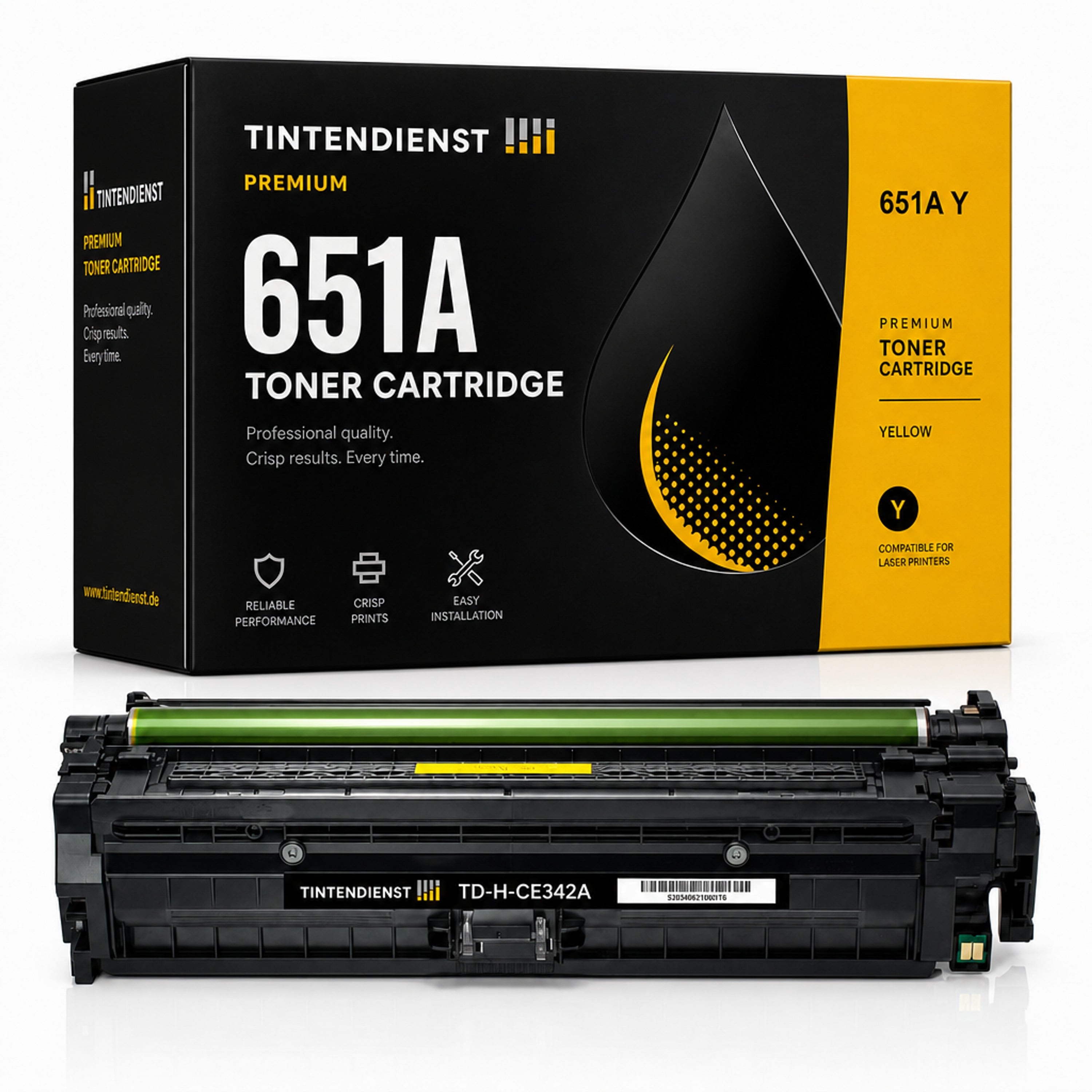 Toner kompatibel zu HP 651A, gelb