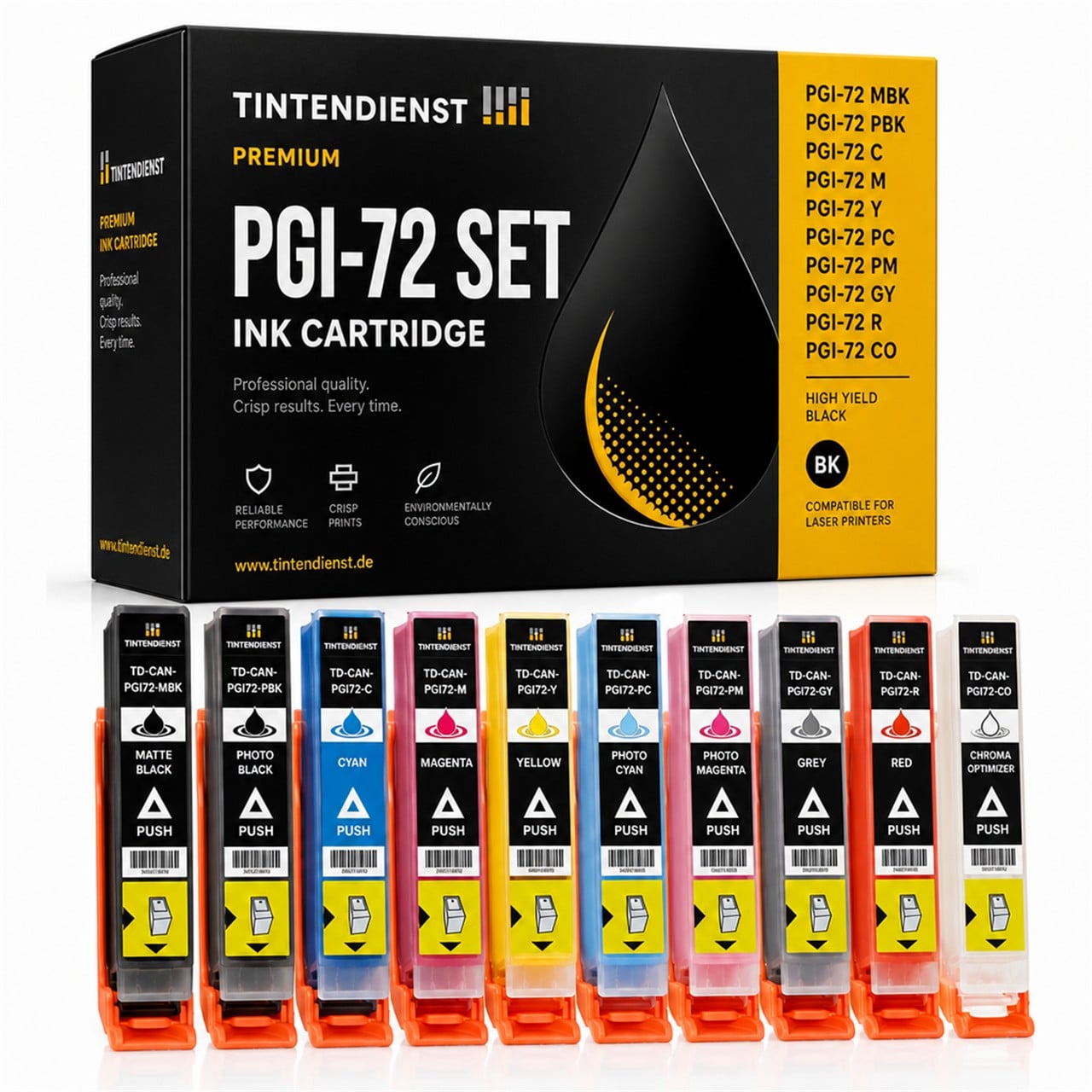 Canon PGI-72 (6402B001) Druckerpatrone Multipack 10er – Tintendienst kompatibel