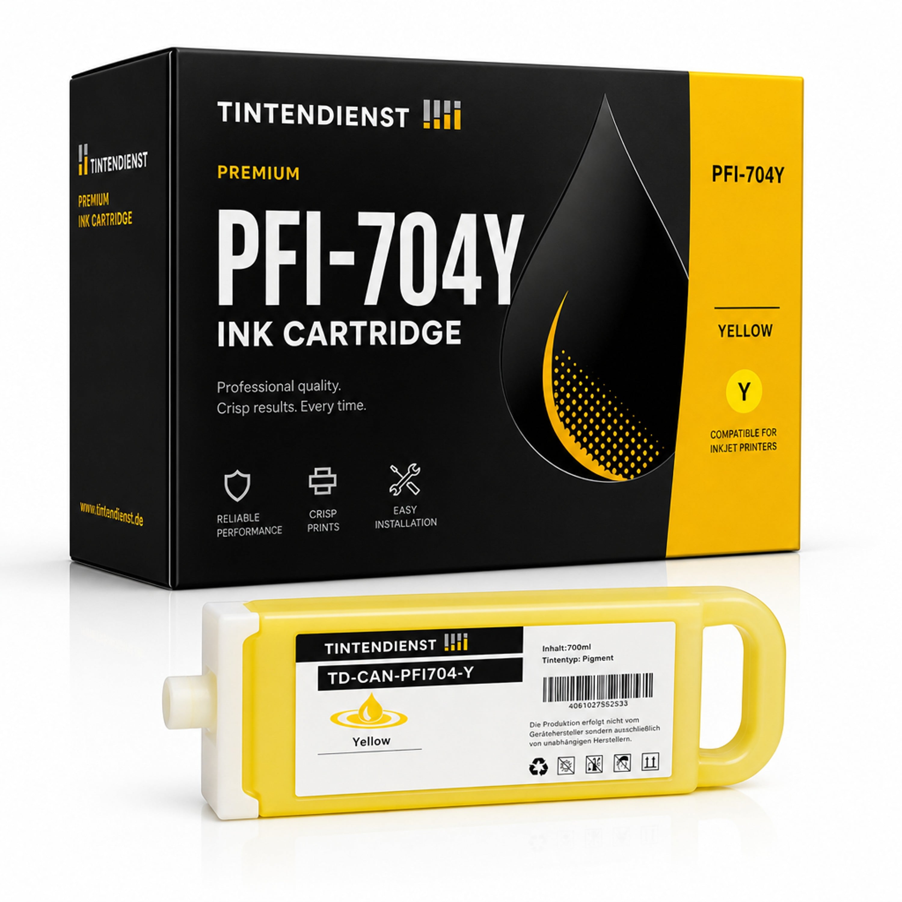 Druckerpatrone kompatibel zu Canon PFI-704Y, gelb