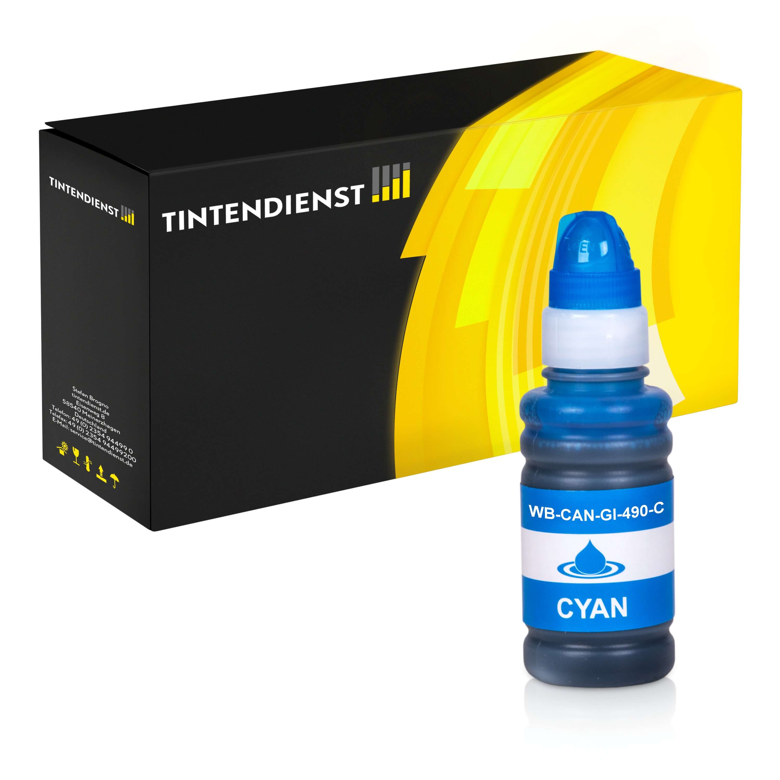 Tintendienst kompatibel für Canon Tintenpatrone 1604C001 / GI-590C Cyan