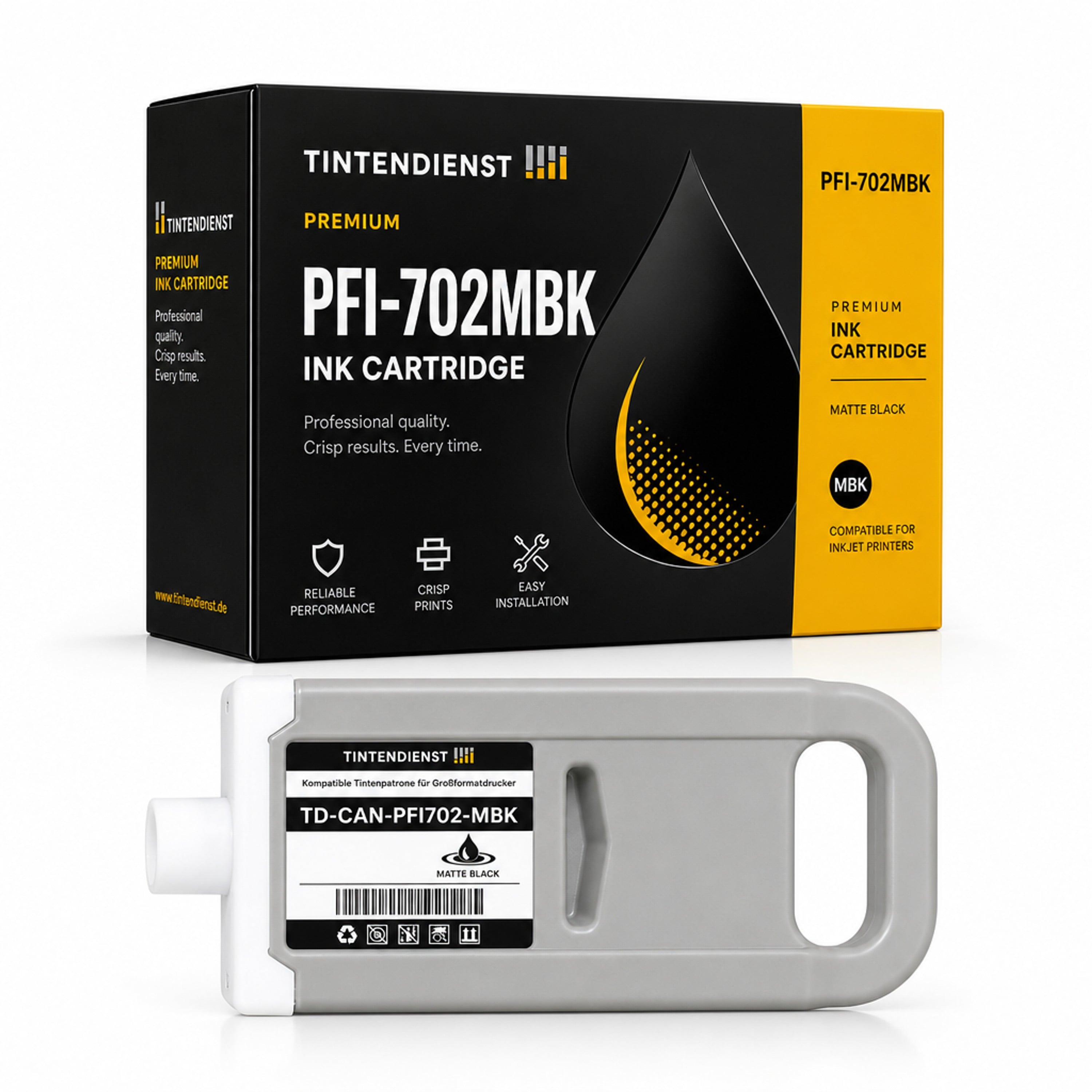 Druckerpatrone kompatibel zu Canon PFI-702MBK, matt schwarz