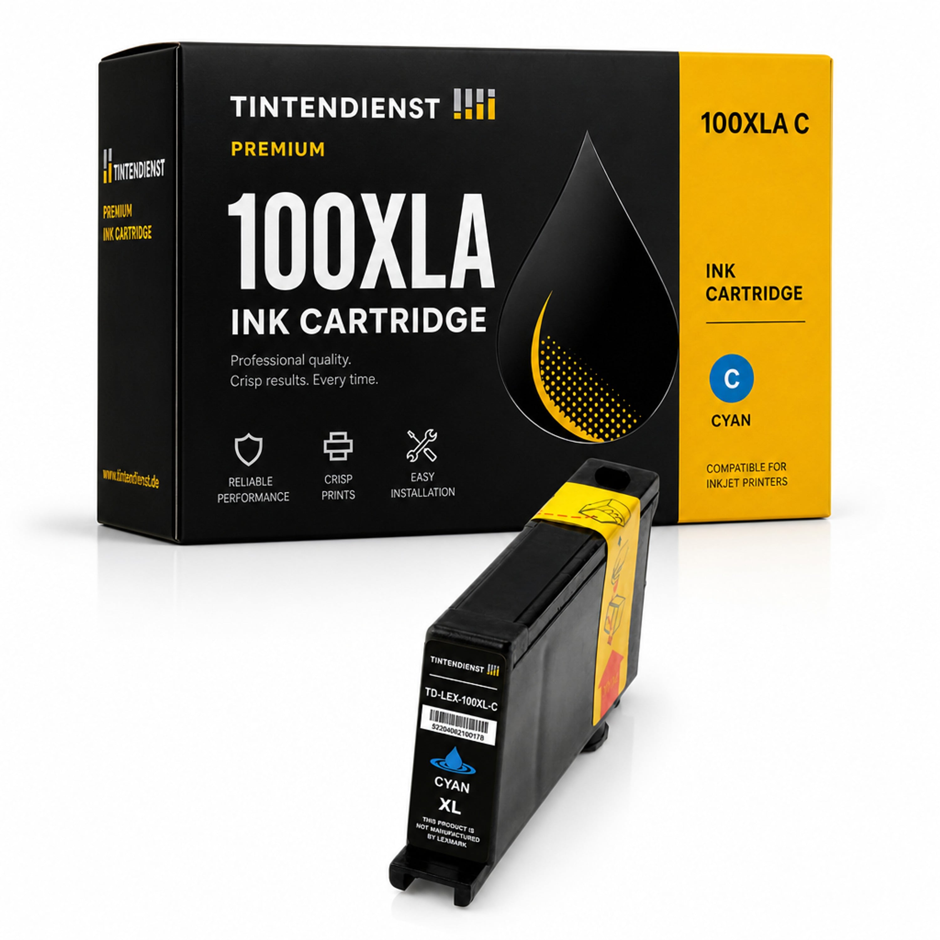 Druckerpatrone kompatibel zu Lexmark 100XLA, cyan