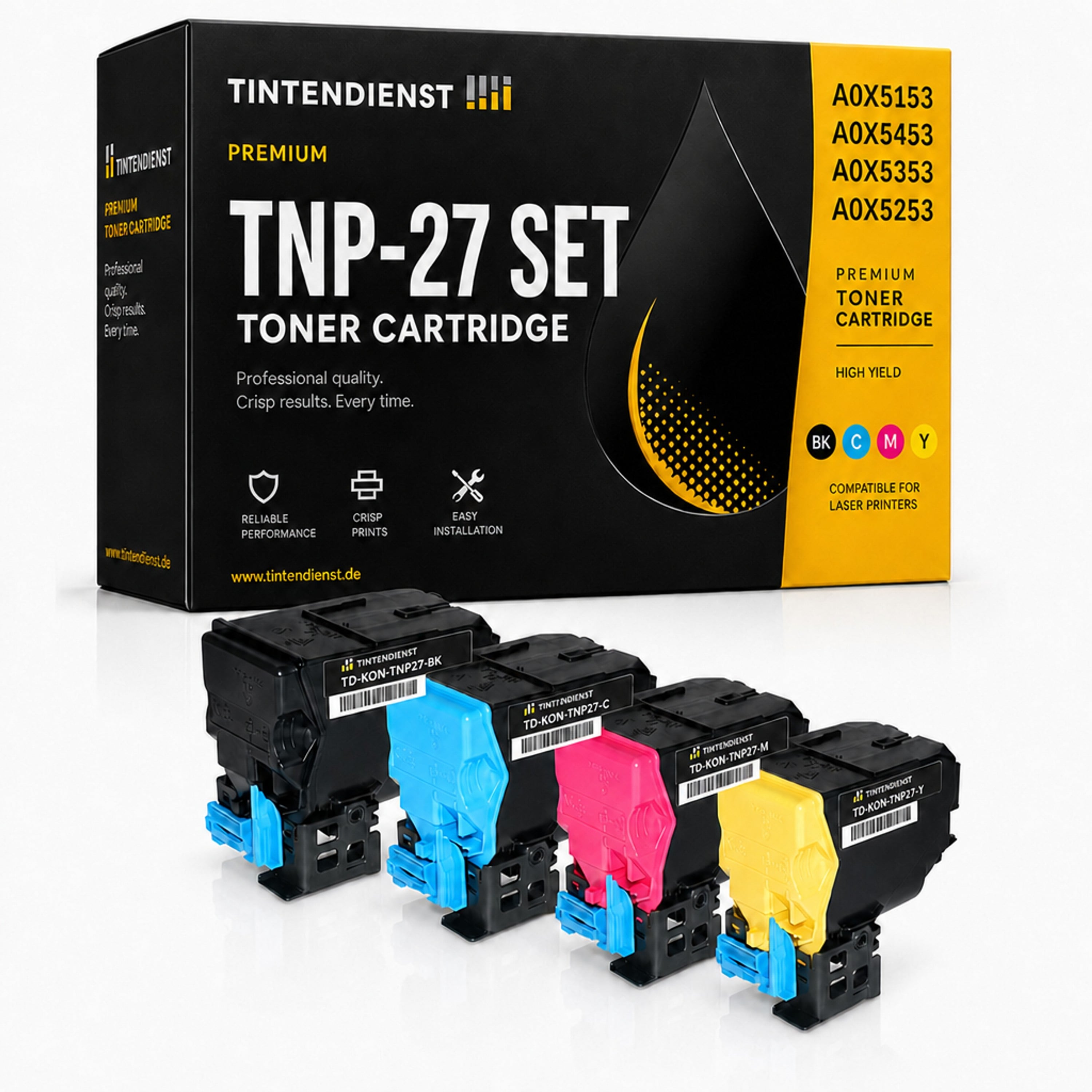 Set kompatibel zu Konica Minolta A0X5453, 4 Toner
