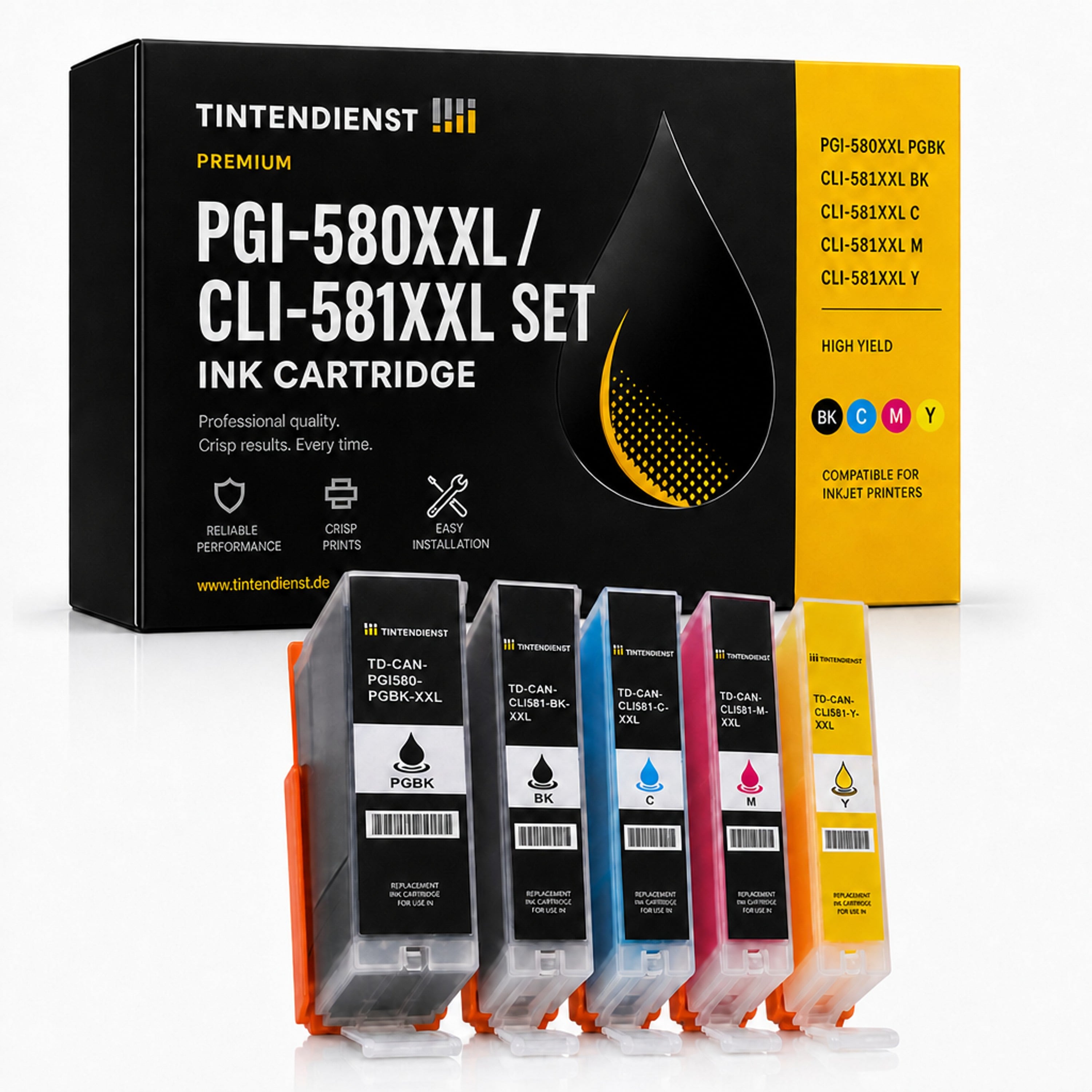 Set kompatibel zu Canon 2078C001, 5 Patronen