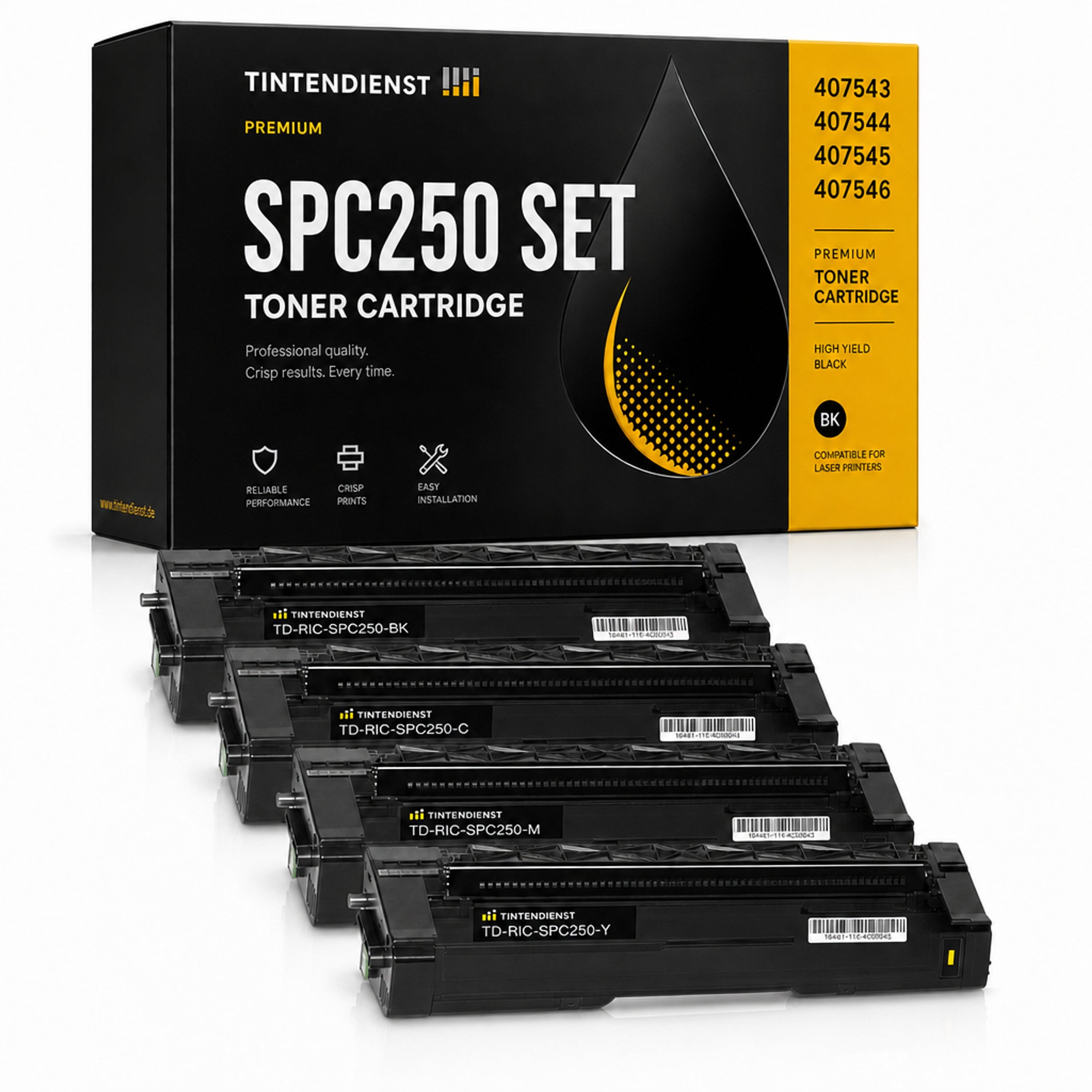 Set kompatibel zu Ricoh 407543, 4 Toner