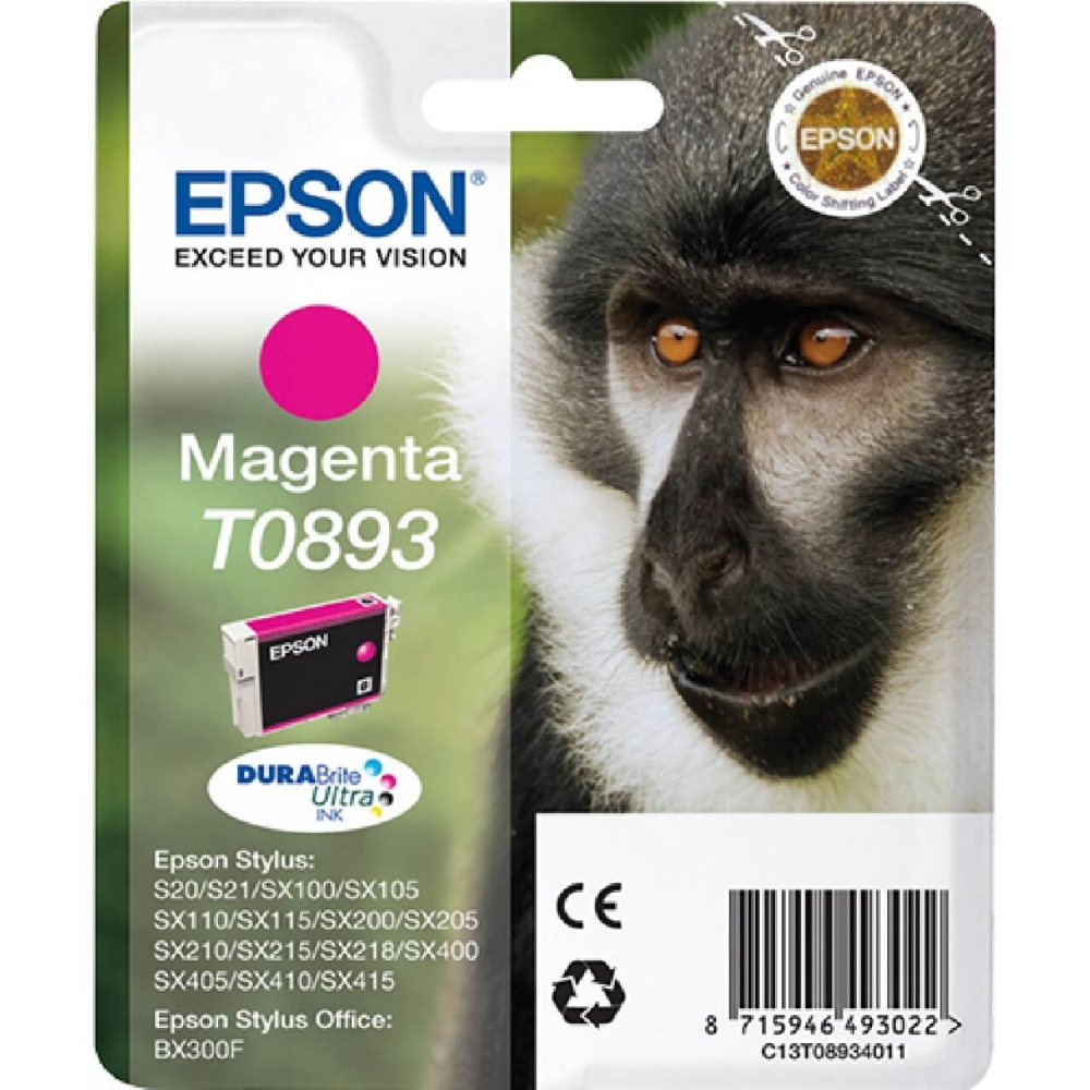 Original Epson Tintenpatrone C13T08934011 / T0893 Magenta