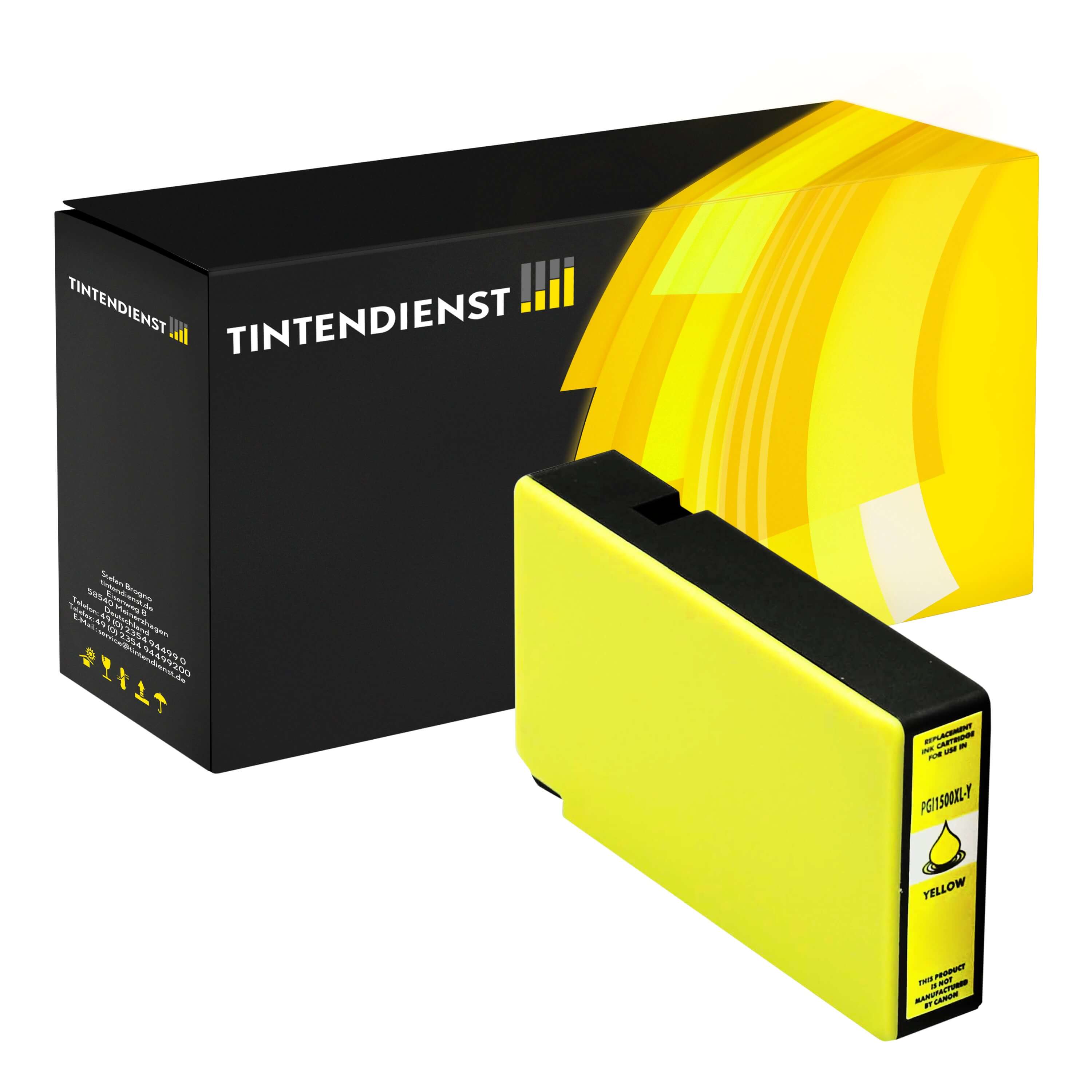 Tintendienst kompatibel für Canon Tintenpatrone 9195B001 / PGI-1500XLY Gelb
