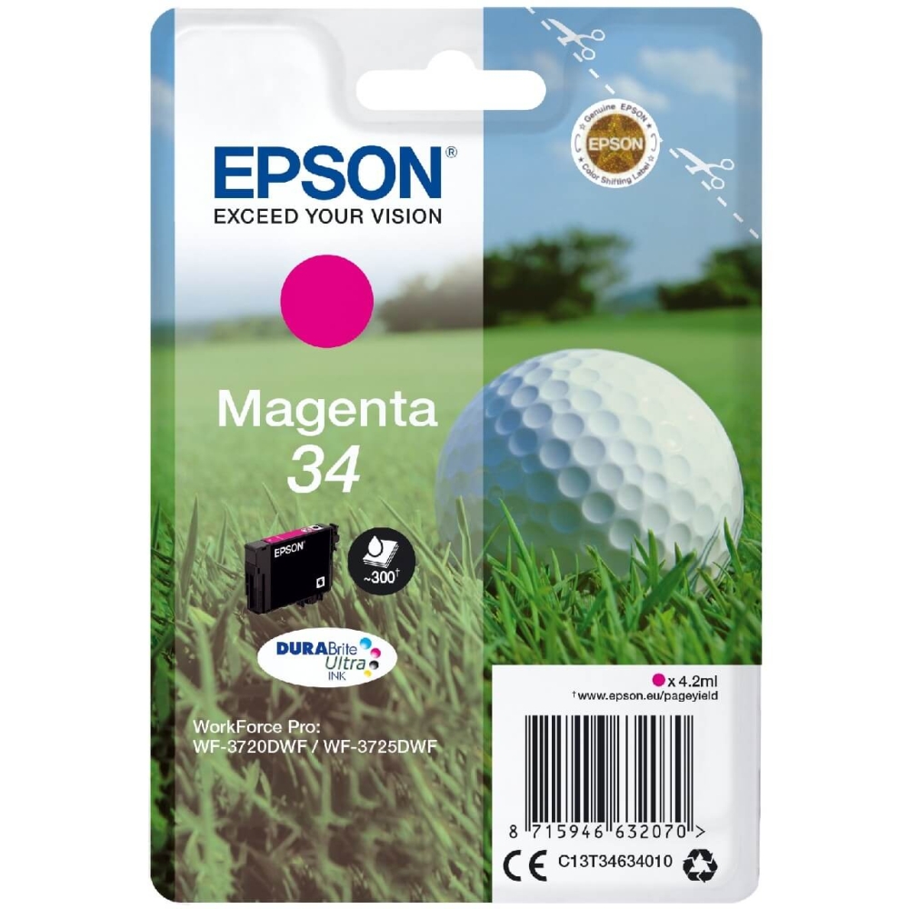 Original Epson Tintenpatrone C13T34634010 / 34 Magenta