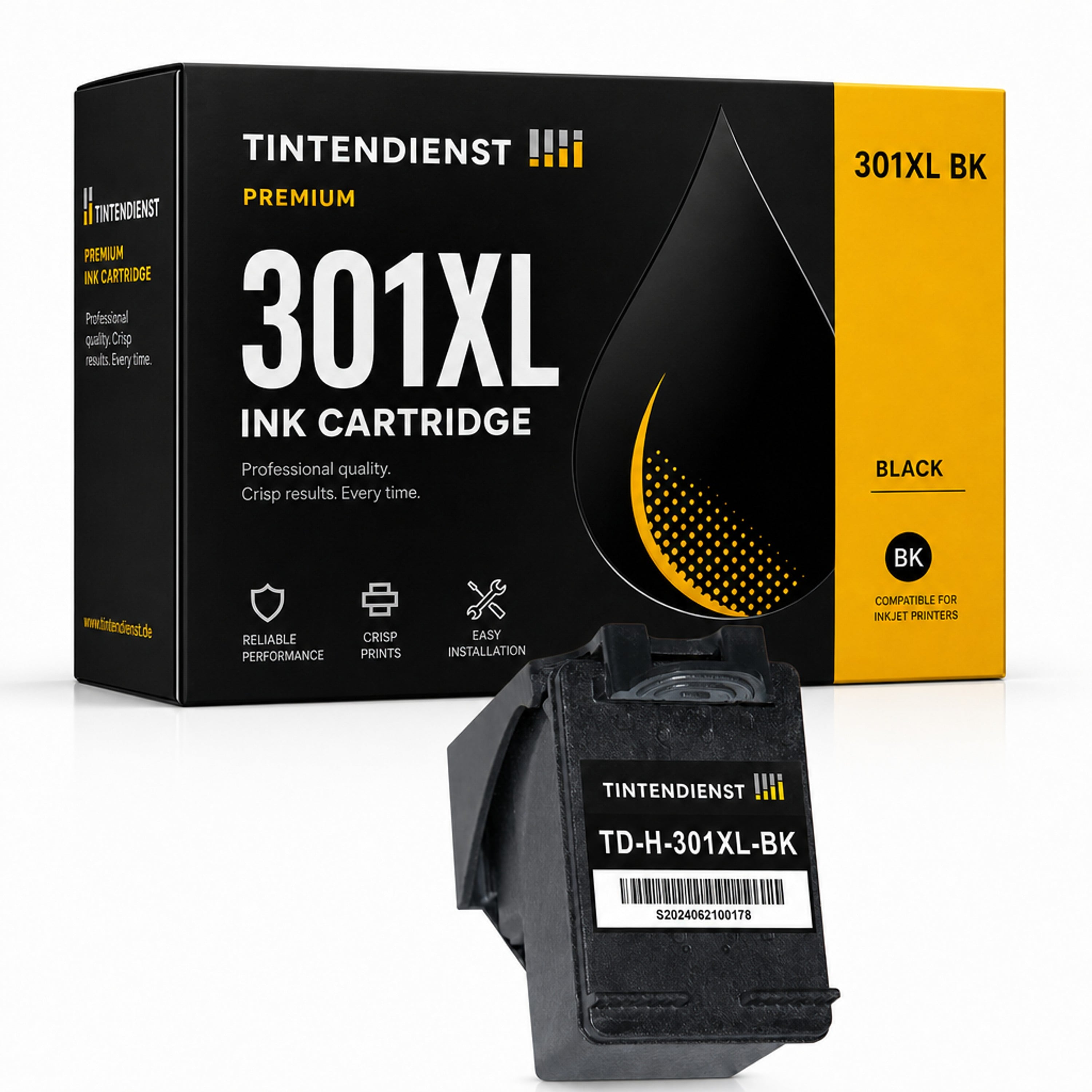 Druckerpatrone kompatibel zu HP 301XL, schwarz