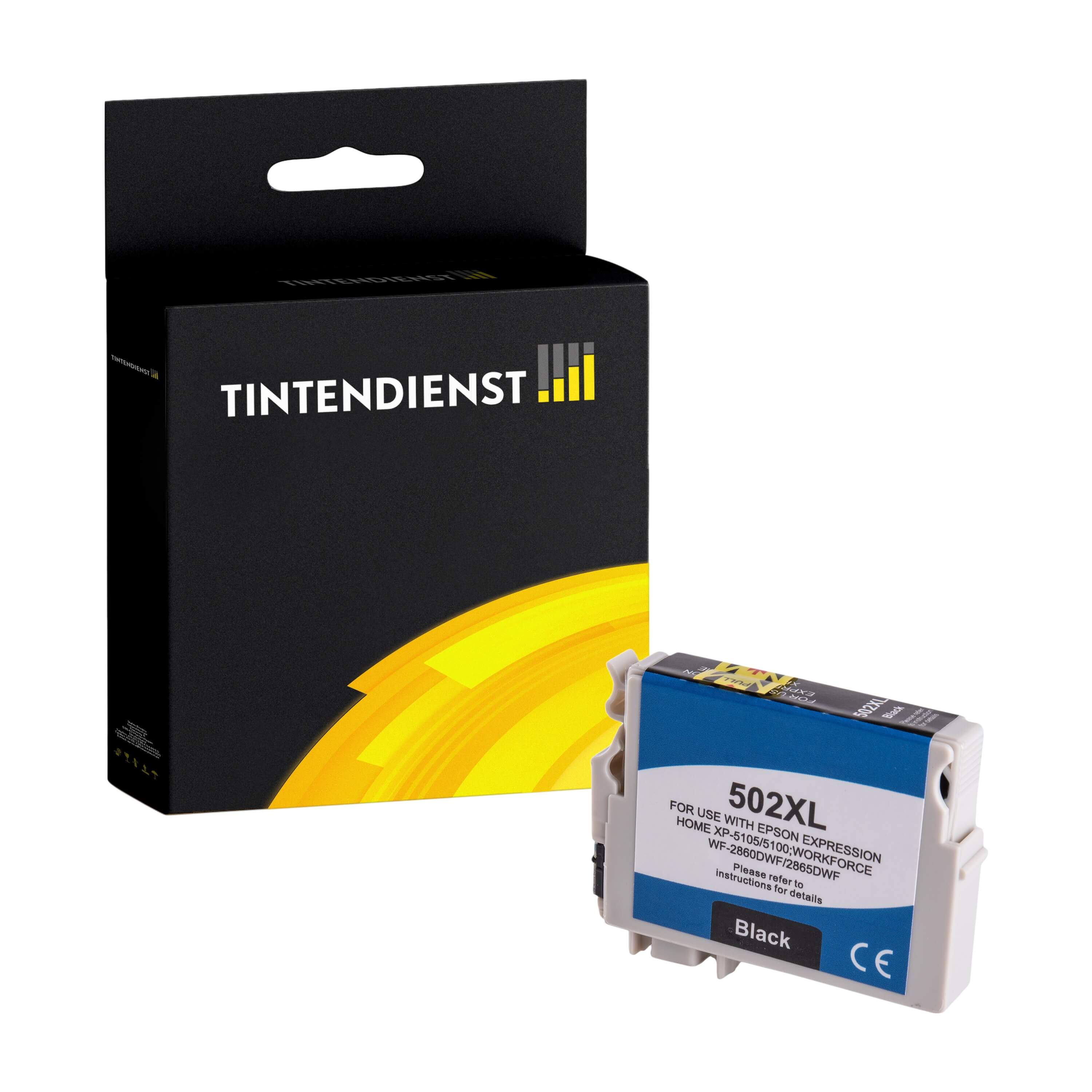 Tintendienst kompatibel für Epson Tintenpatrone C13T02W14010 / 502XL Schwarz [XL Füllmenge]