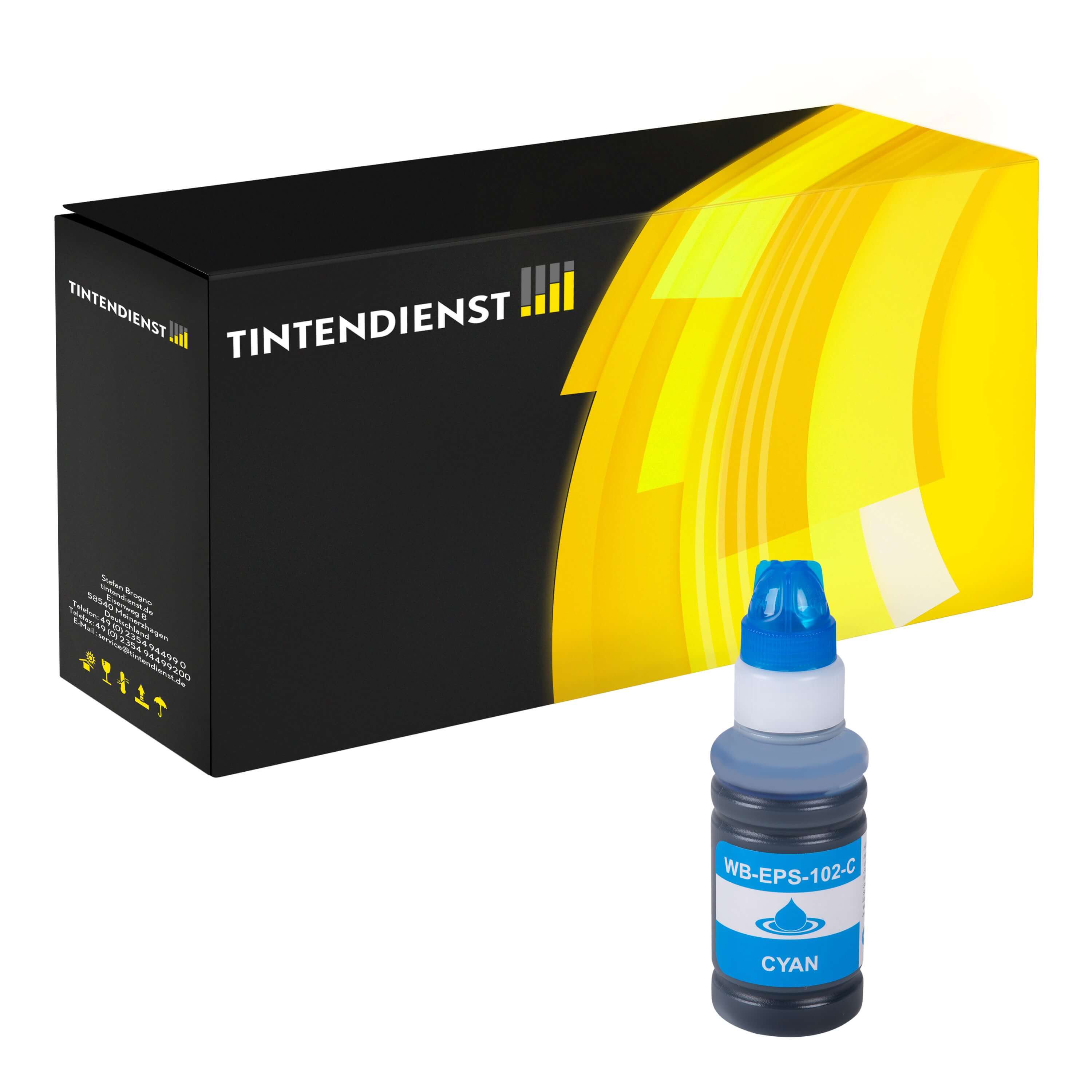 Tintendienst kompatibel für Epson Tintenpatrone C13T03R240 / 102 Cyan