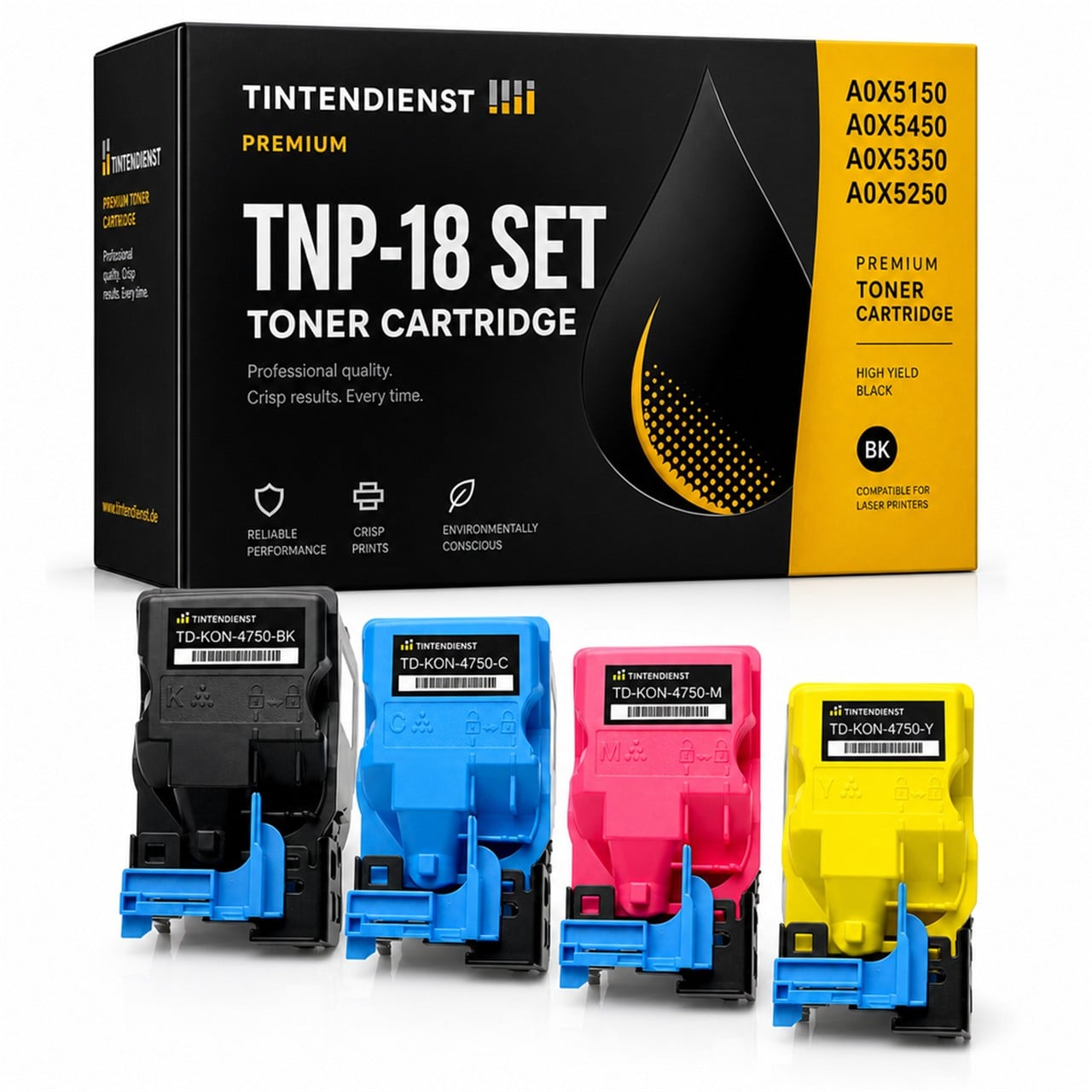 Set kompatibel zu Konica Minolta A0X5150, 4 Toner