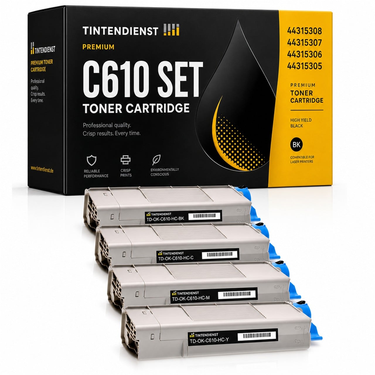 Set kompatibel zu OKI 44315305, 4 Toner
