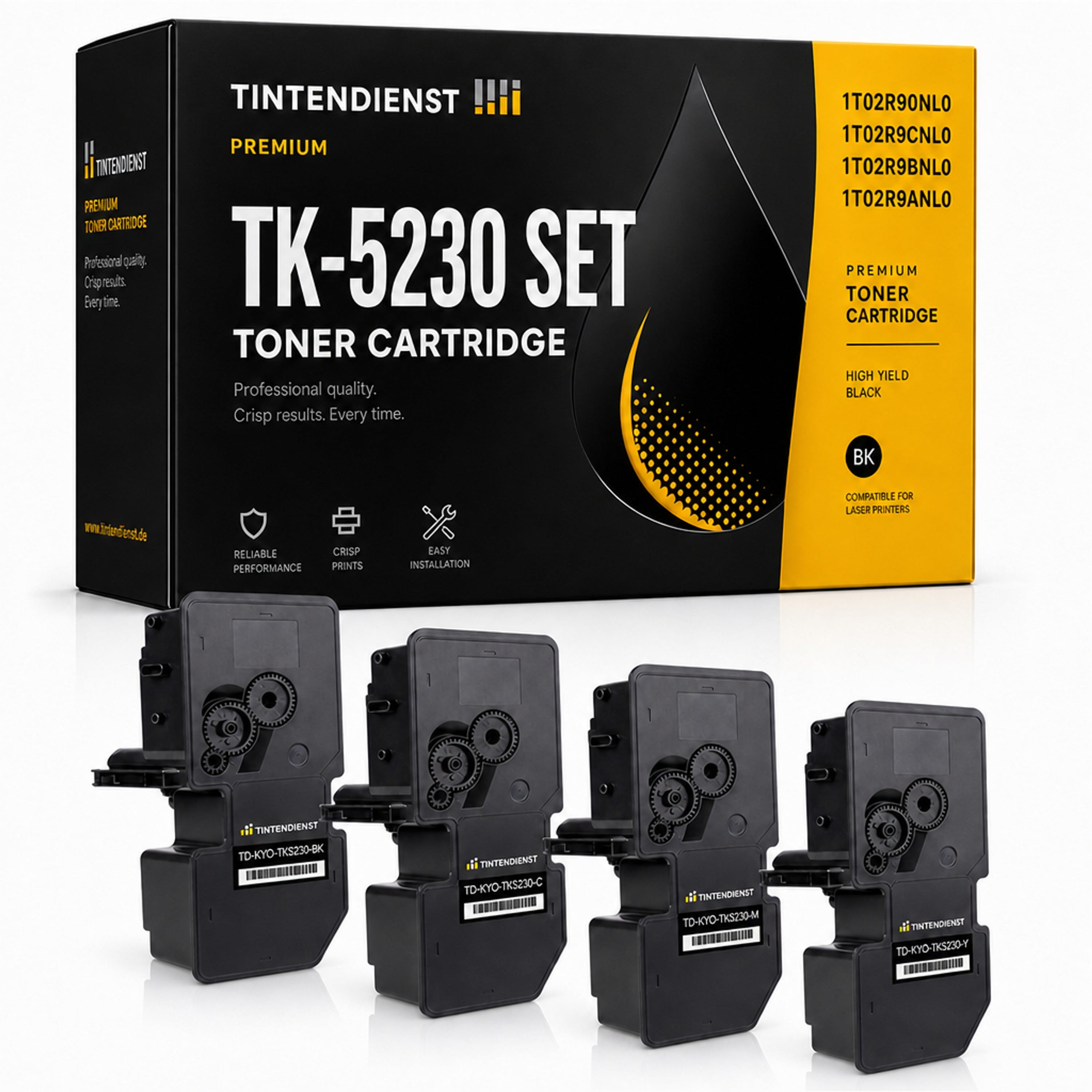 Set kompatibel zu Kyocera 1T02R90NL0, 4 Toner