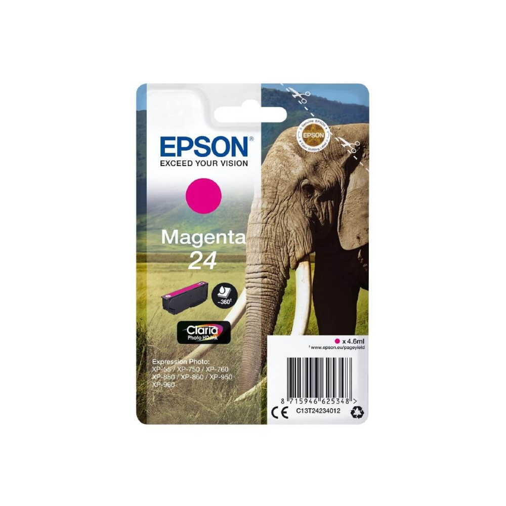 Original Epson Tintenpatrone C13T24234012 / 24 Magenta