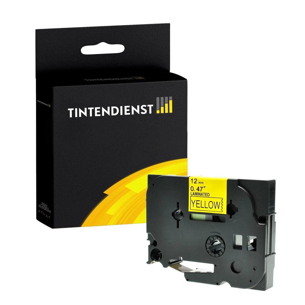 Tintendienst kompatibel für Brother Laminiertes Schriftband TZE-631 Schwarz auf Gelb (12mm / 8m)