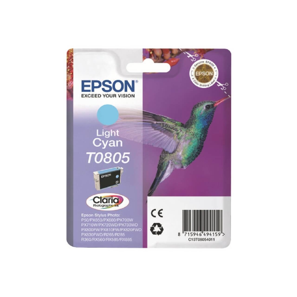 Original Epson Tintenpatrone C13T08054011 / T0805 Photo Cyan