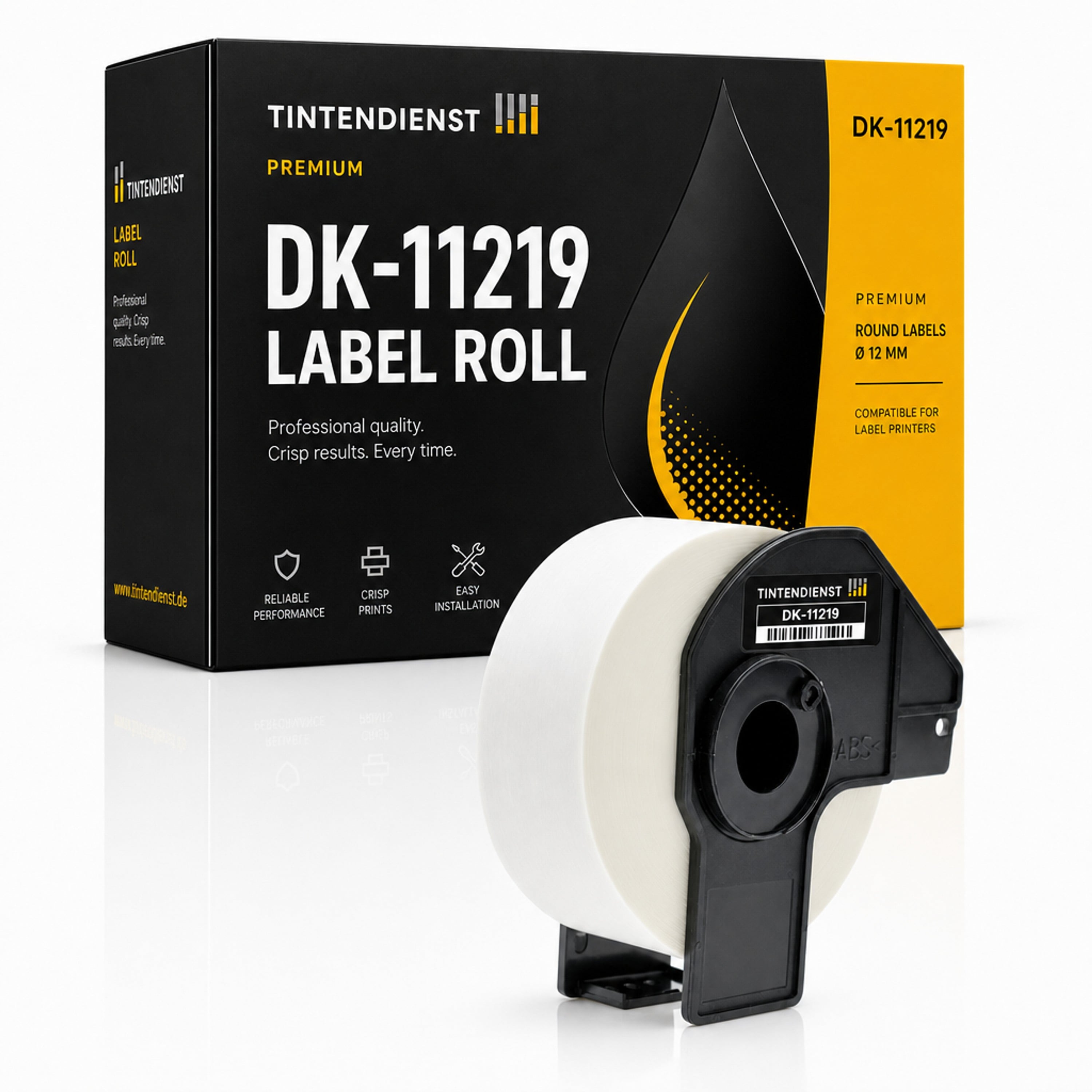 Etikett kompatibel zu Brother DK-11219, 12 mm x 12 mm, 1200 Stück