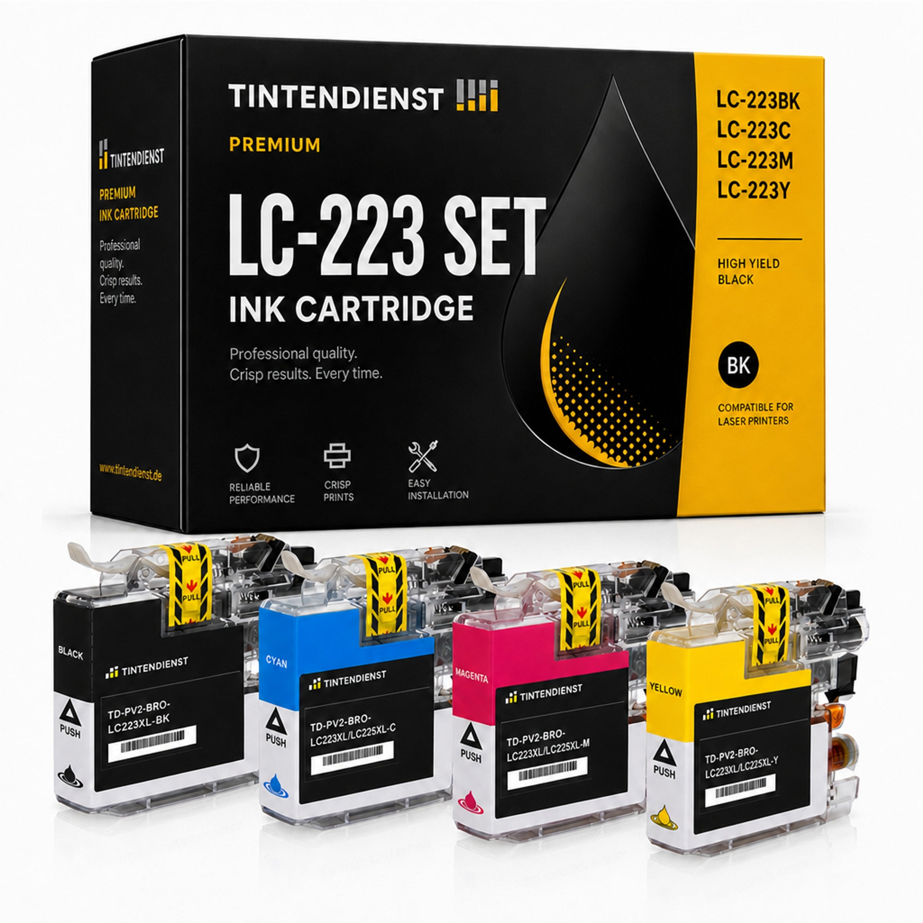 Set kompatibel zu Brother LC-223 XL, 4 Patronen