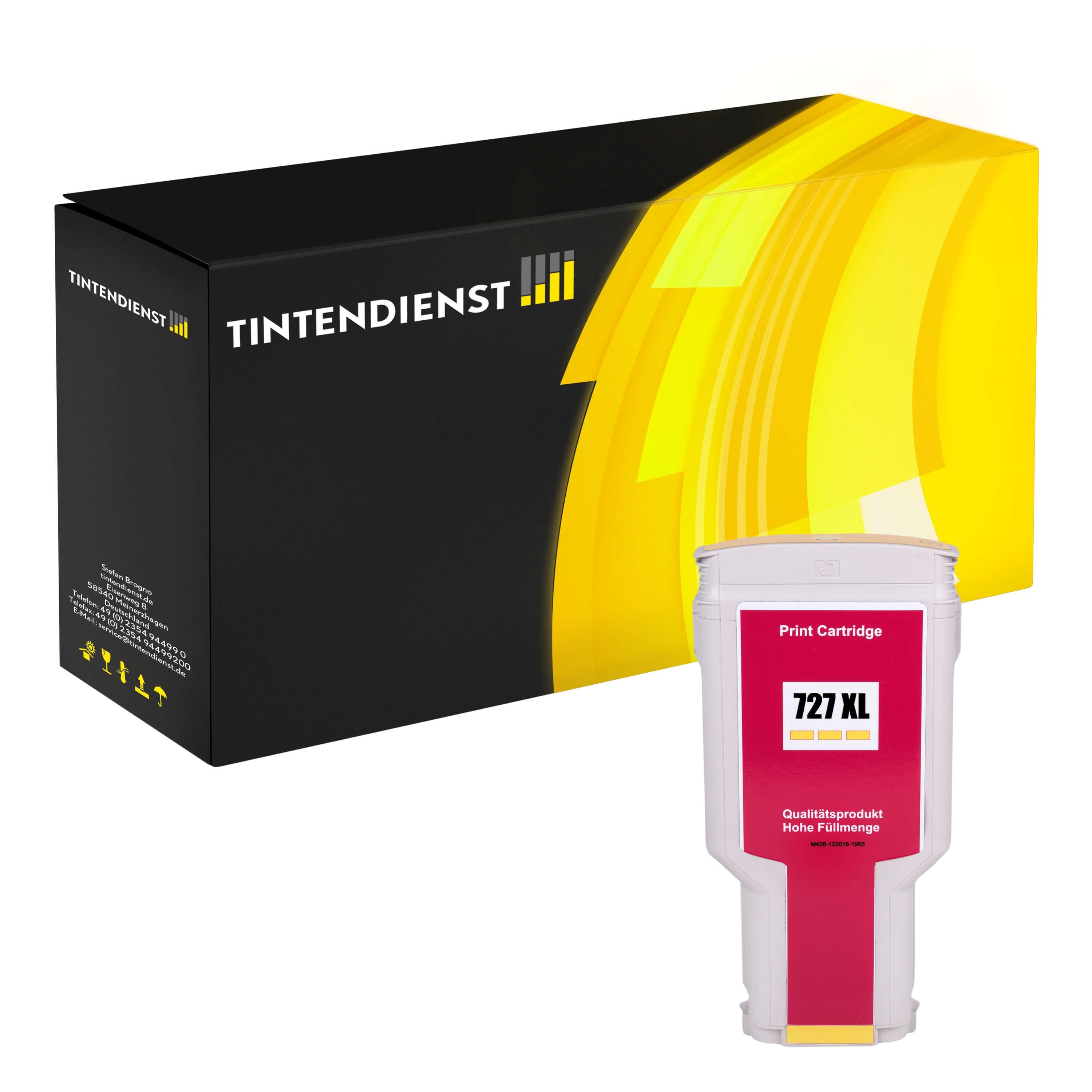 Druckerpatrone kompatibel zu HP 727, gelb