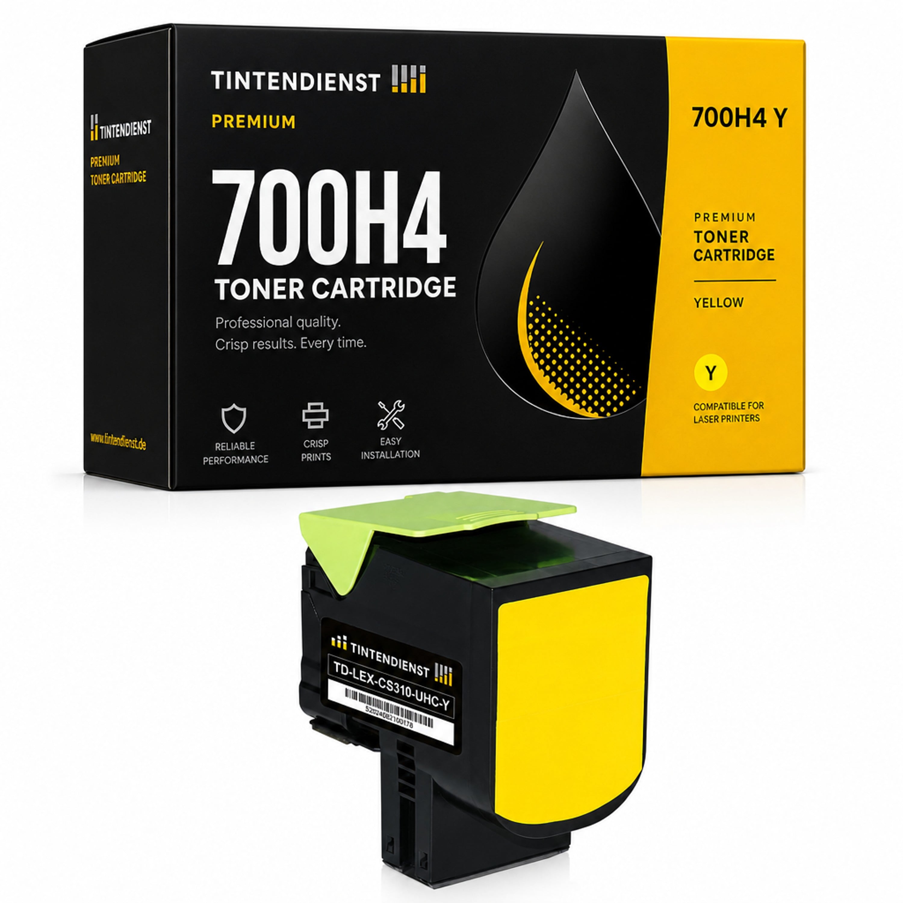 Toner kompatibel zu Lexmark 700H4, gelb