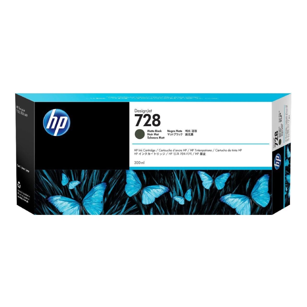 Original HP Tintenpatrone F9J68A / 728 Matt Schwarz