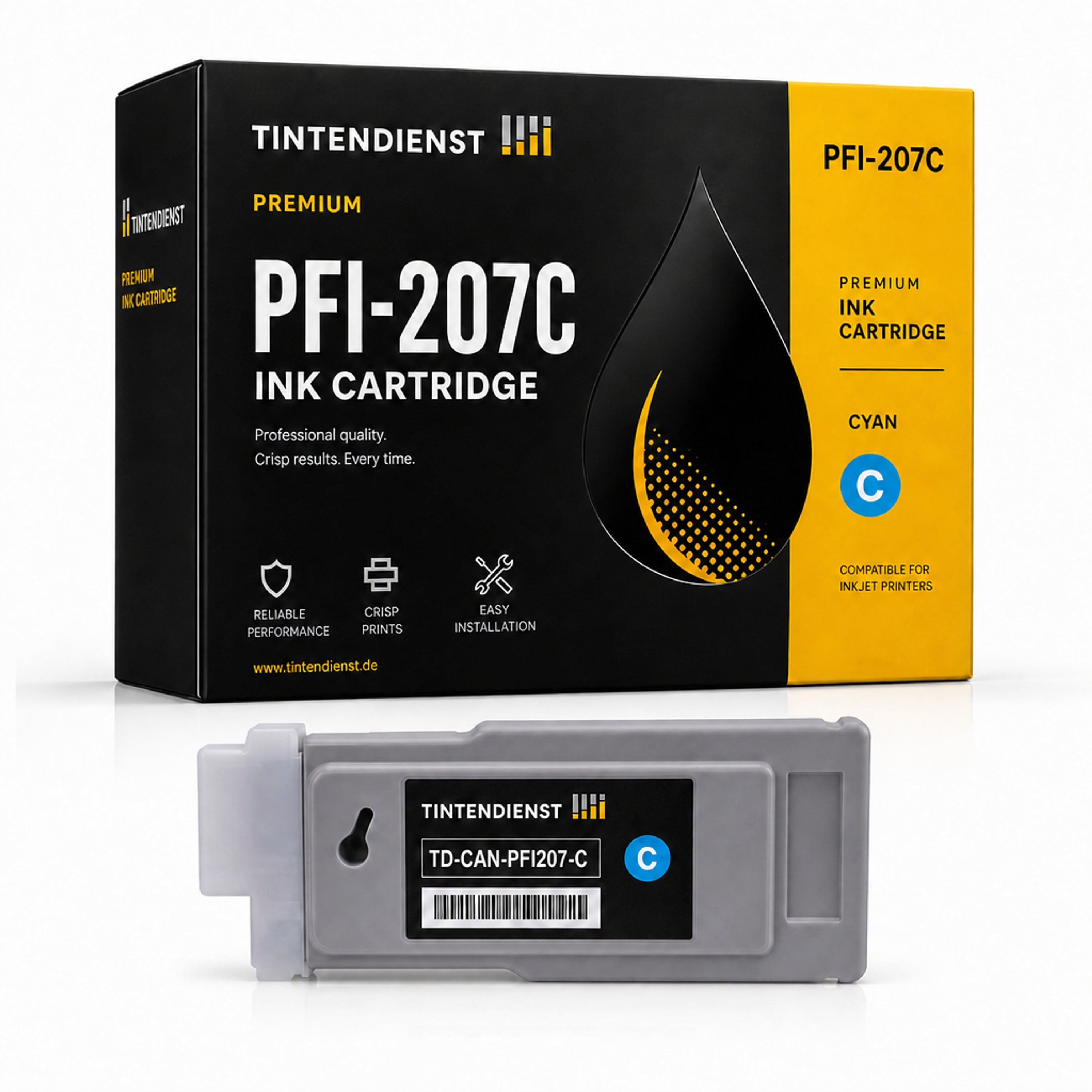 Druckerpatrone kompatibel zu Canon PFI-207C, cyan