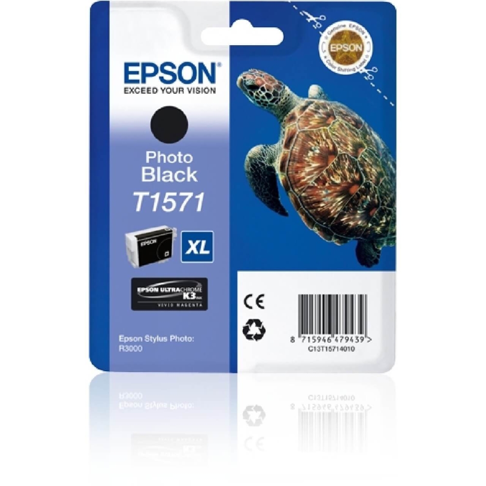 Original Epson Tintenpatrone C13T15714010 / T1571 Photo Schwarz