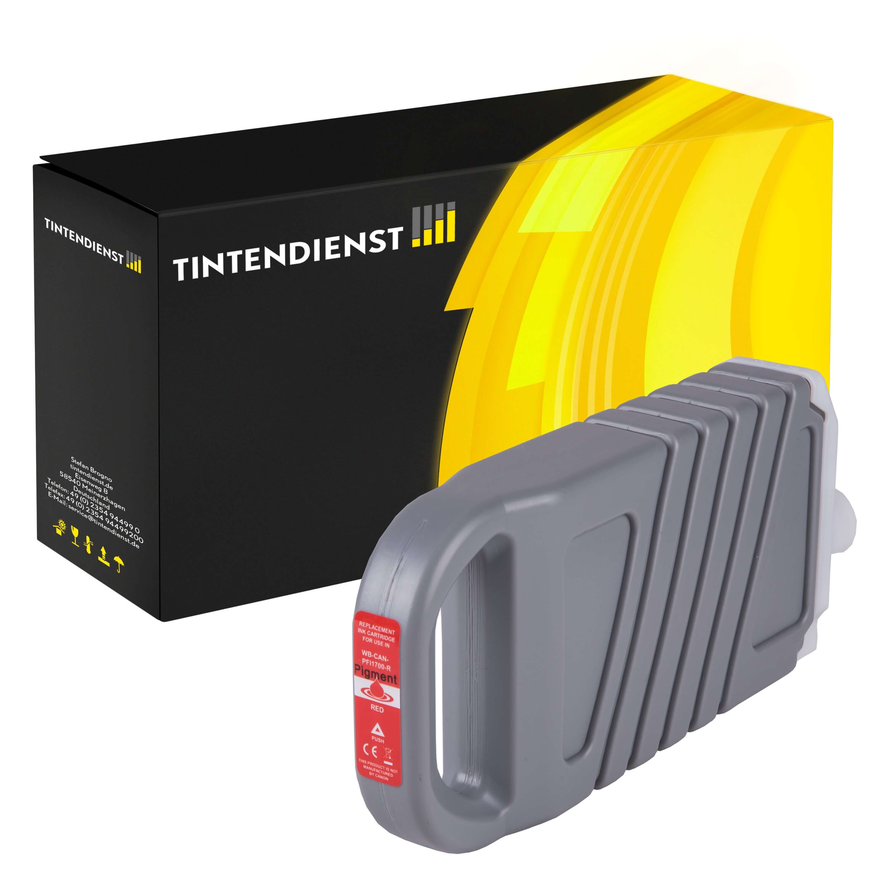 Tintendienst kompatibel für Canon Tintenpatrone 0783C001 / PFI-1700R Rot