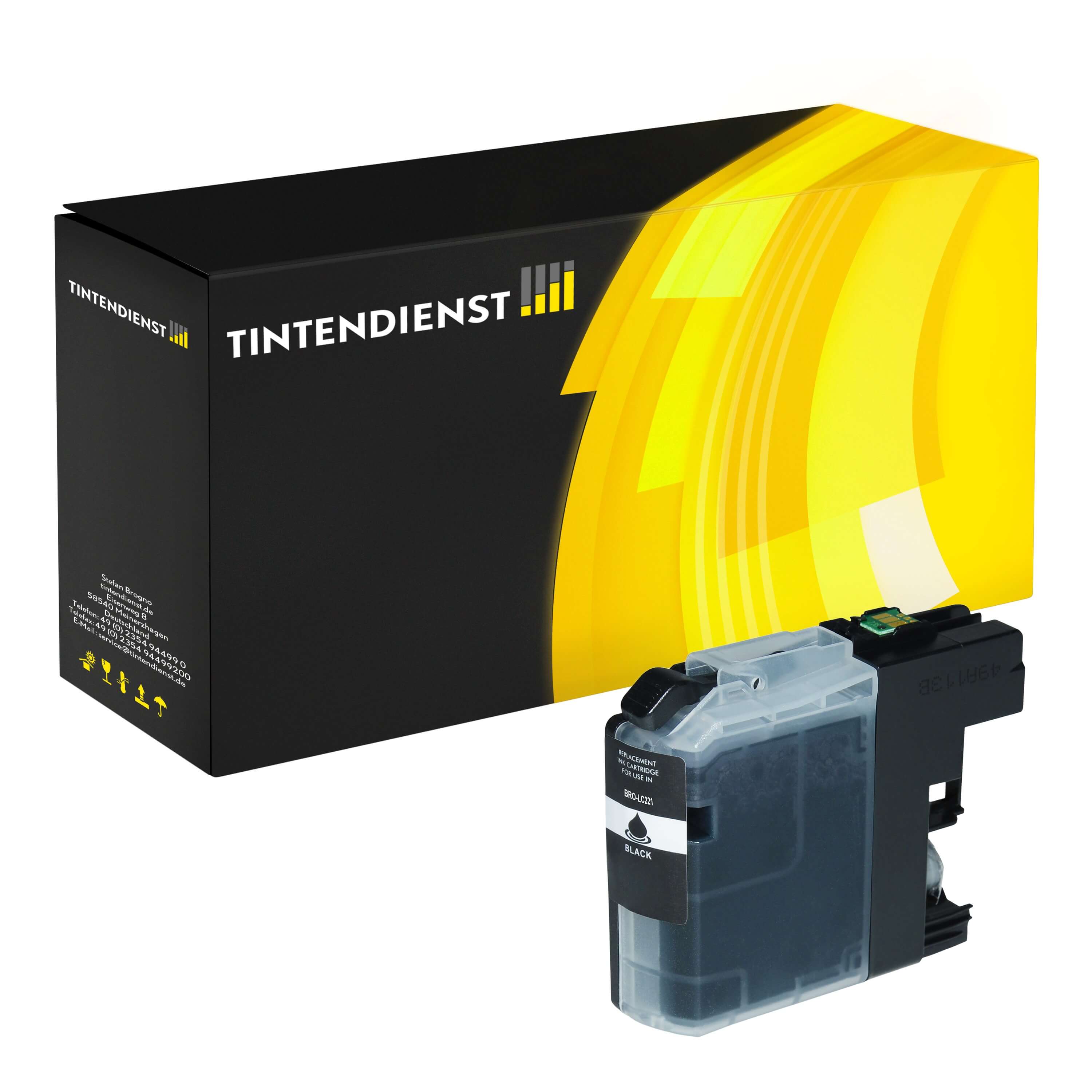 Tintendienst kompatibel für Brother Tintenpatrone LC-221BK Schwarz