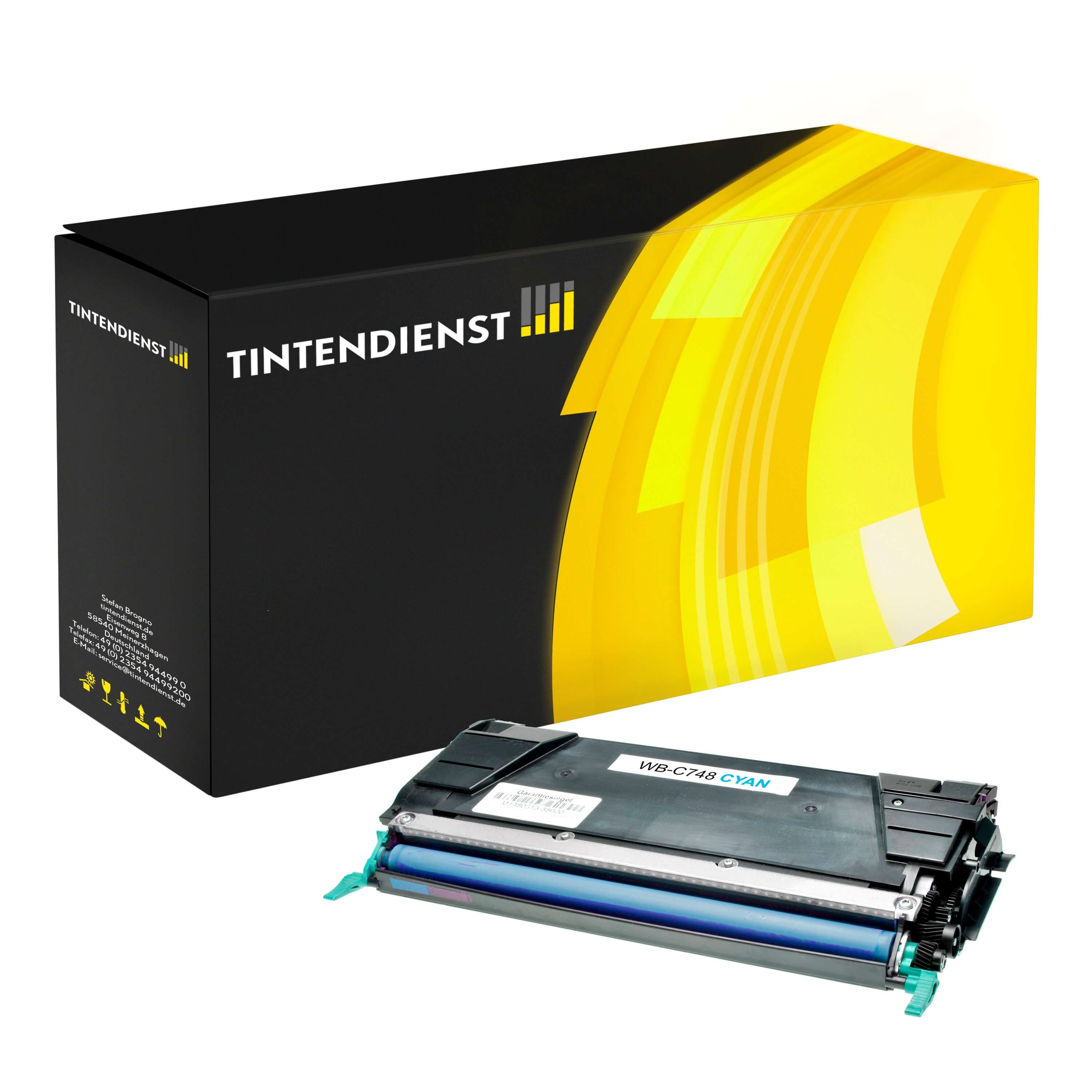 Toner kompatibel zu Lexmark C748H2CG, cyan