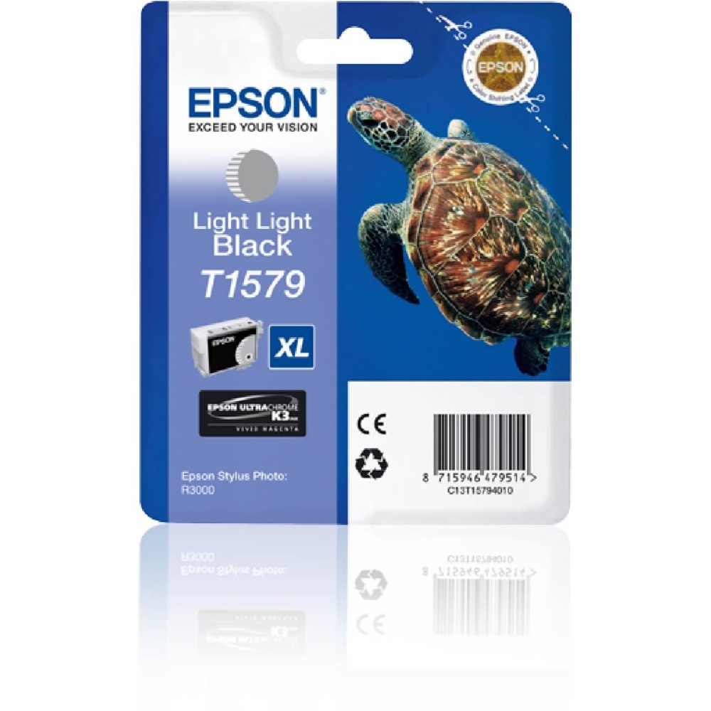 Original Epson Tintenpatrone C13T15794010 / T1579 Schwarz Hell Hell