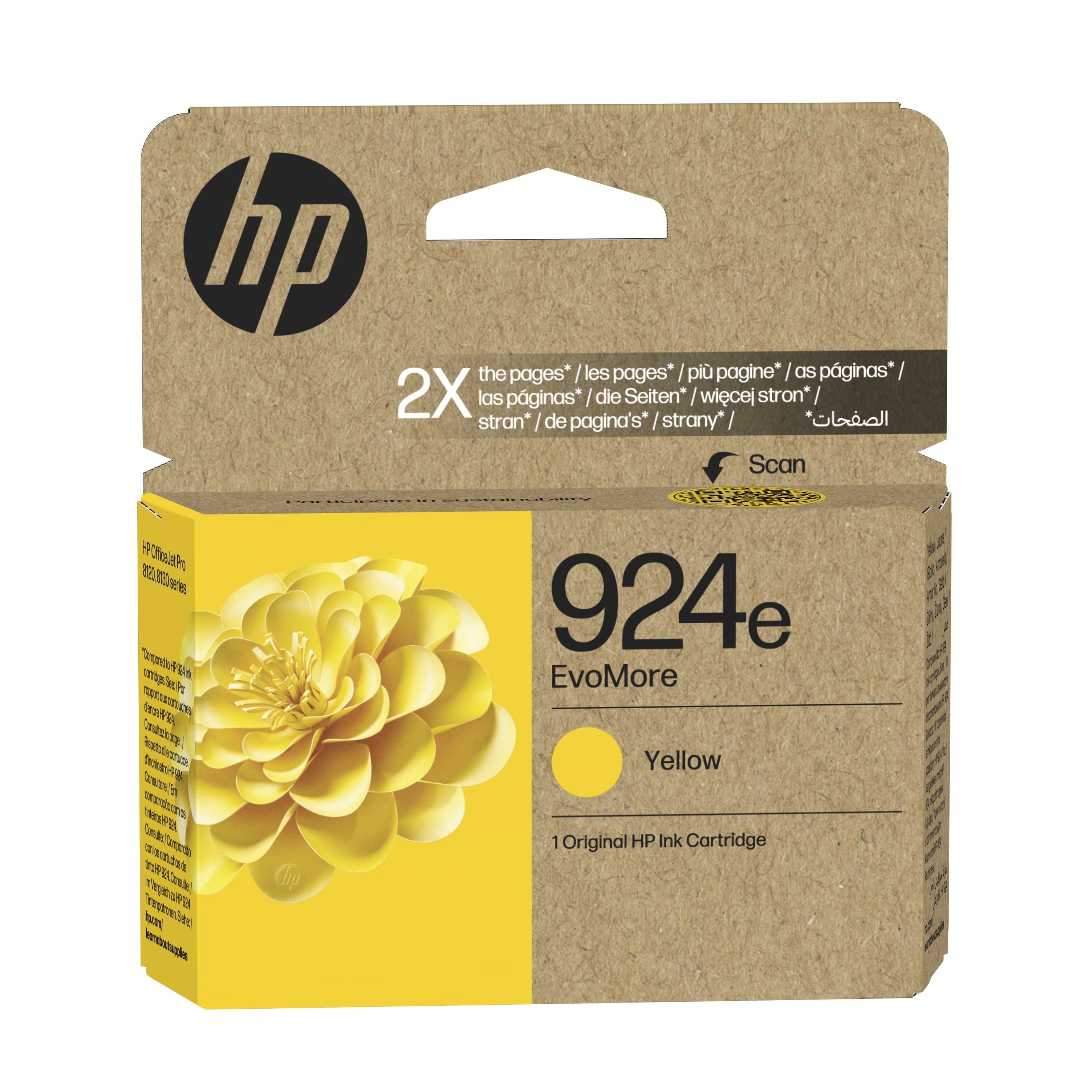 HP 924E Druckerpatrone (4K0U9NE) gelb – Original HP