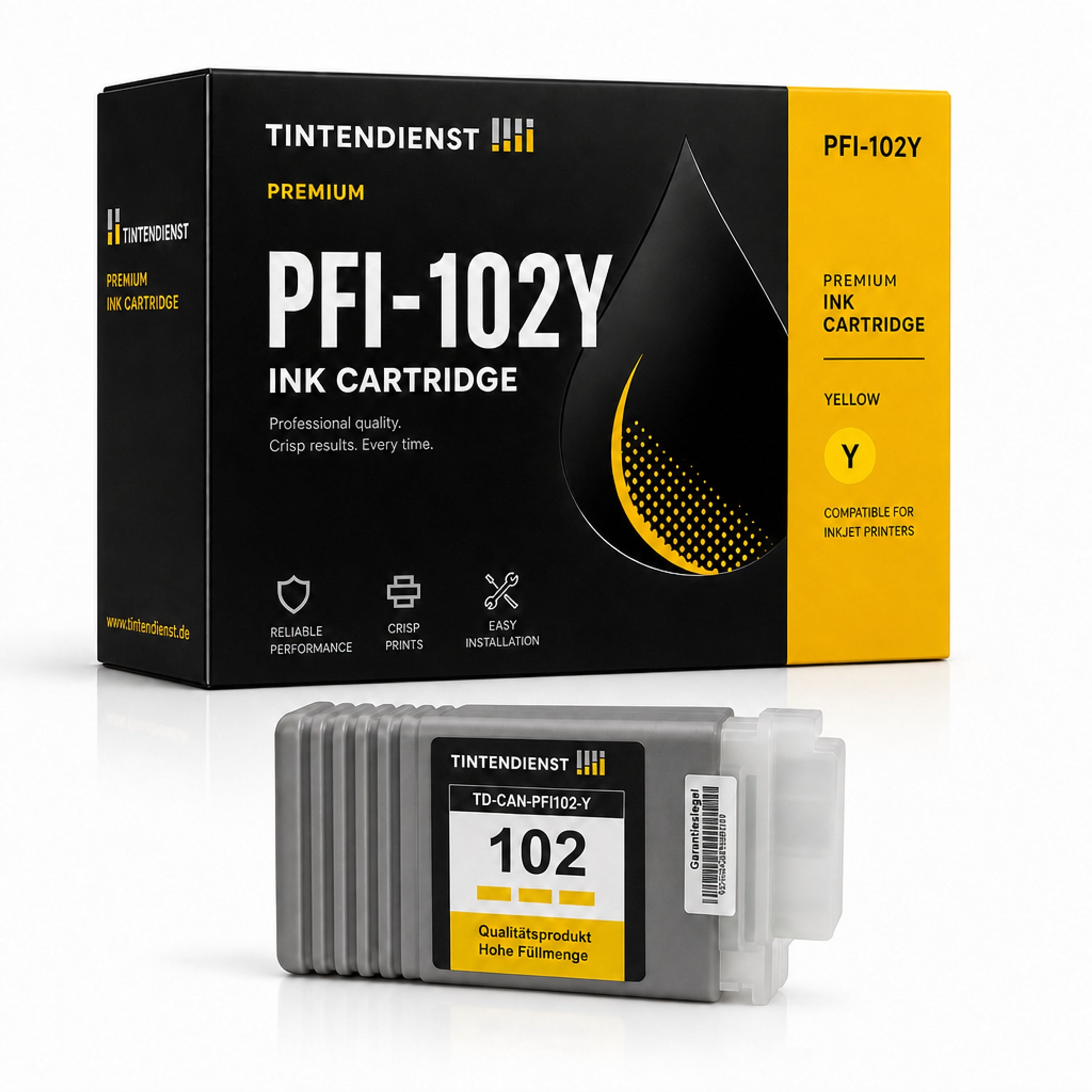 Druckerpatrone kompatibel zu Canon PFI-102Y, gelb