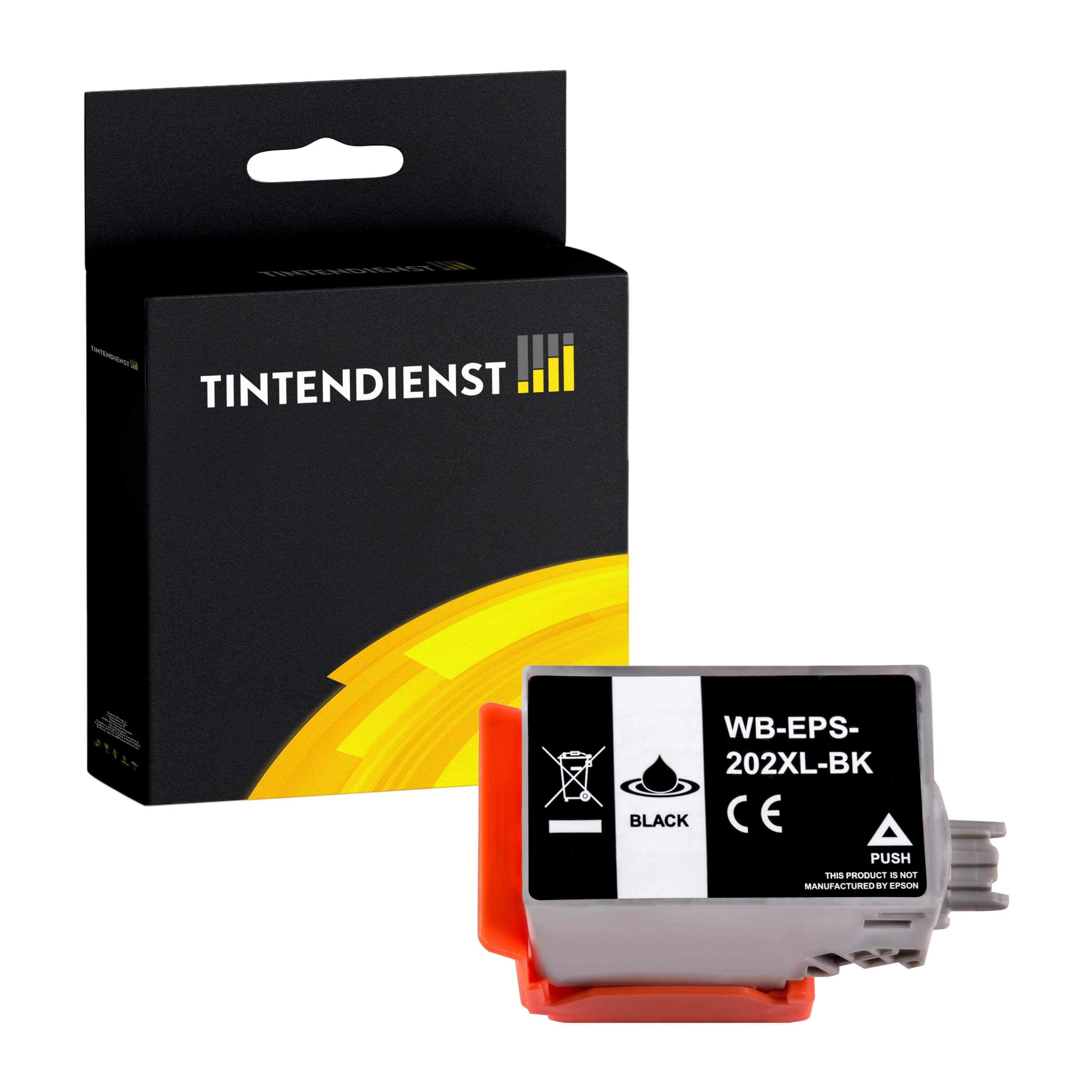 Tintendienst kompatibel für Epson Tintenpatrone C13T02G14010 / 202XL Schwarz [XL Füllmenge]