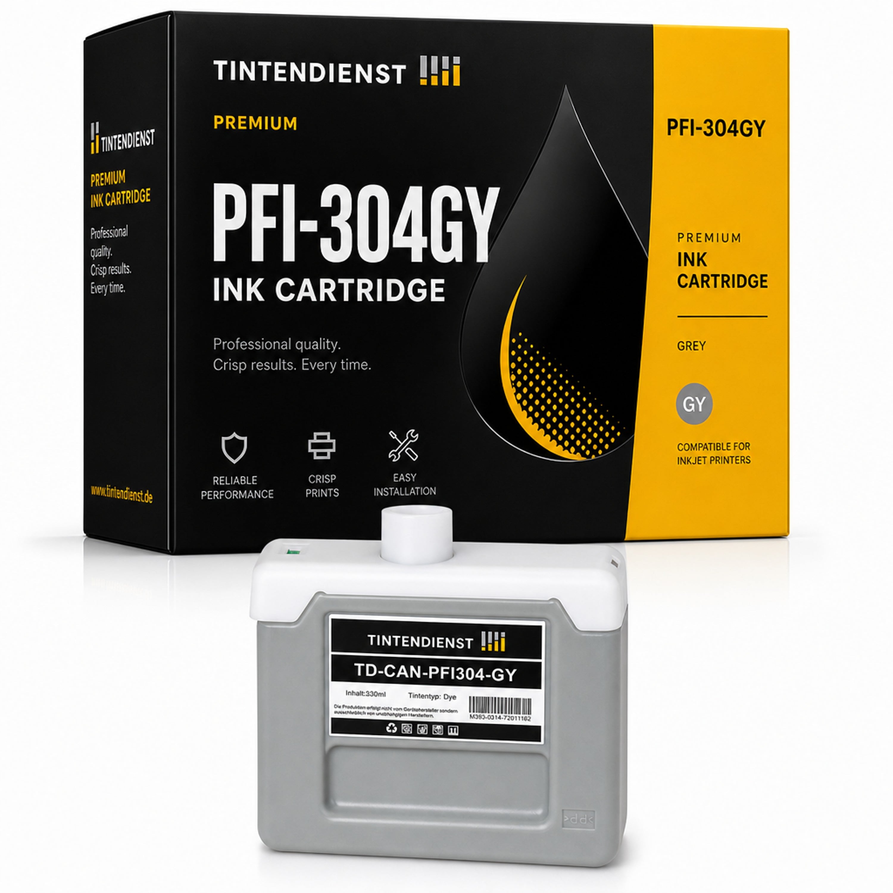 Druckerpatrone kompatibel zu Canon PFI-304GY, grau