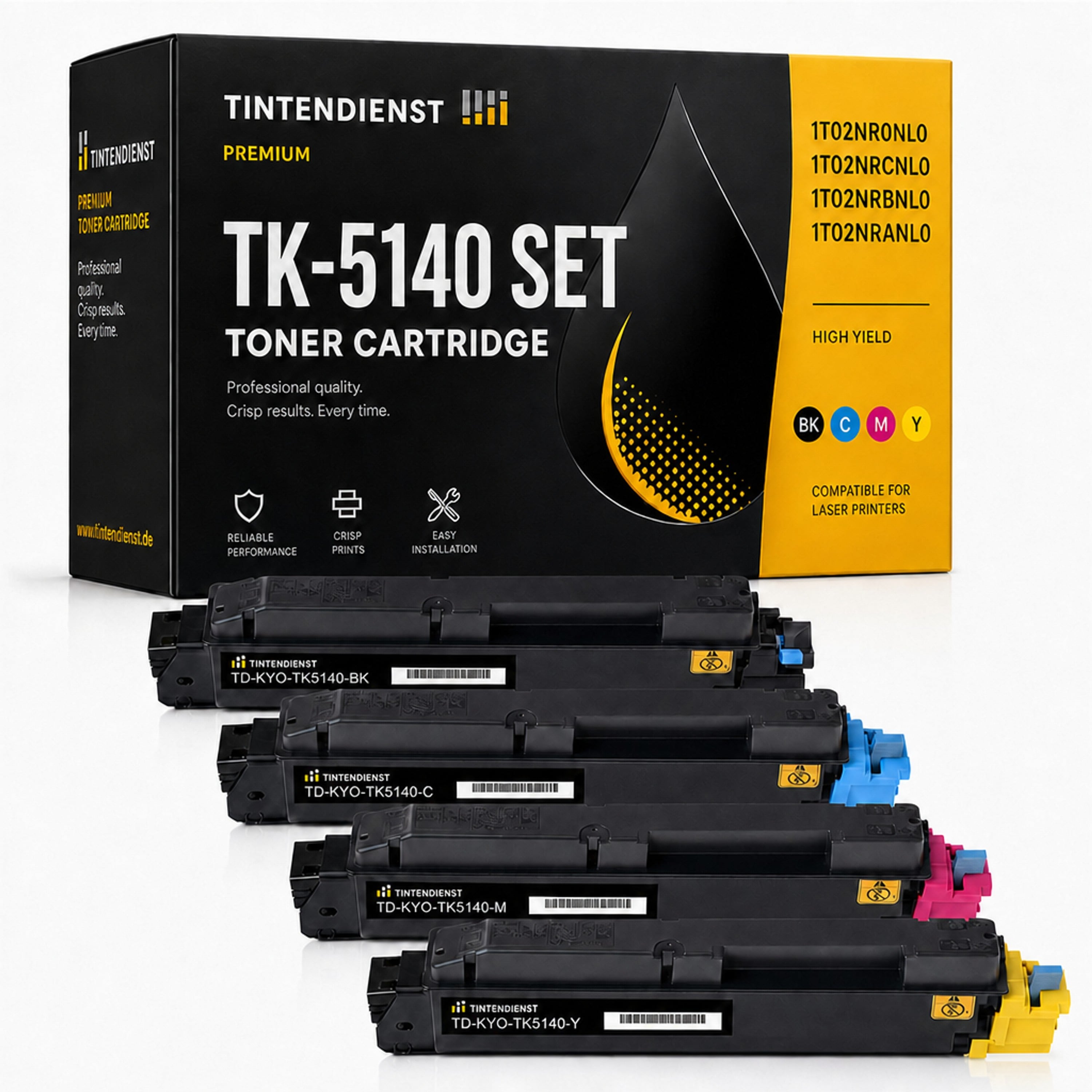 Set kompatibel zu Kyocera 1T02NR0NL0, 4 Toner