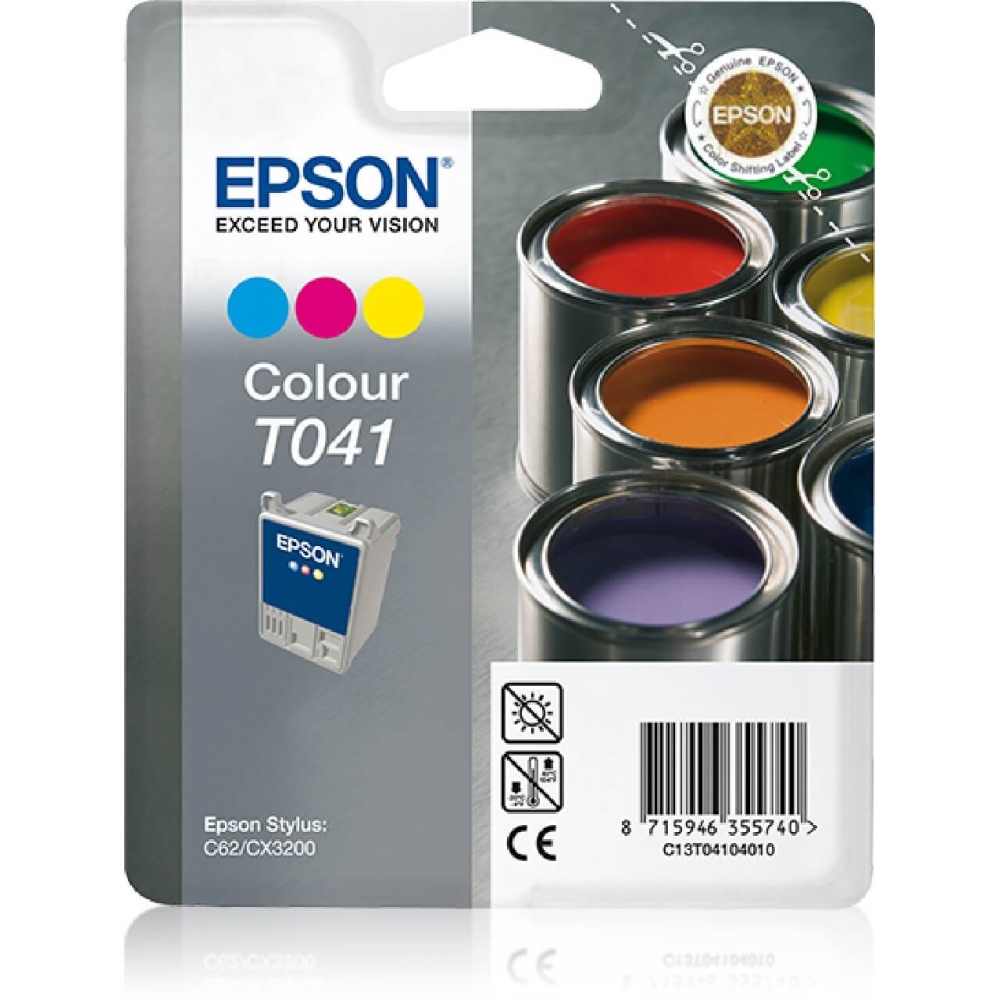Original Epson Tintenpatrone C13T04104010 / T041 Color