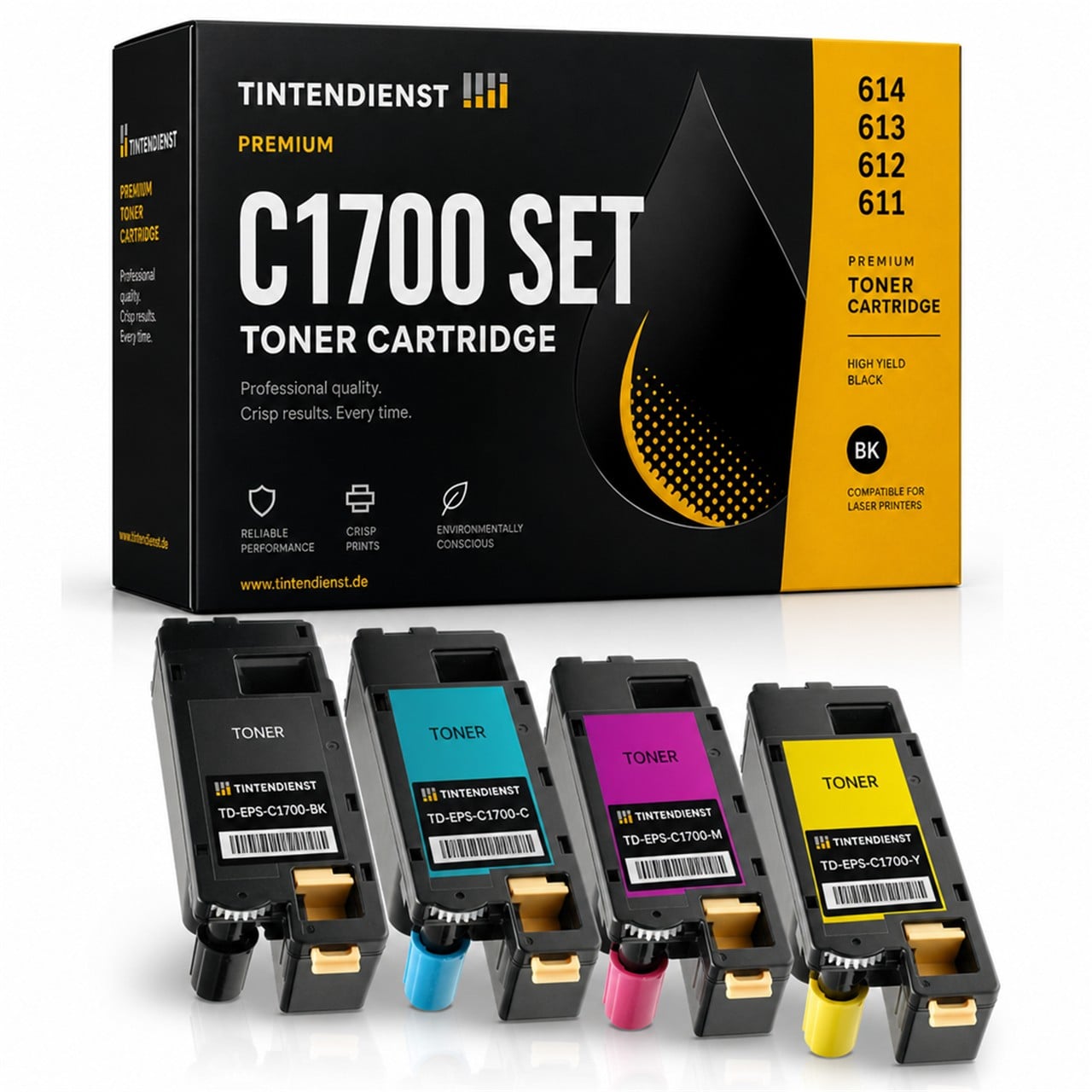 Epson C13S050614 Toner Multipack 4er (schwarz, cyan, magenta, gelb) – Tintendienst kompatibel