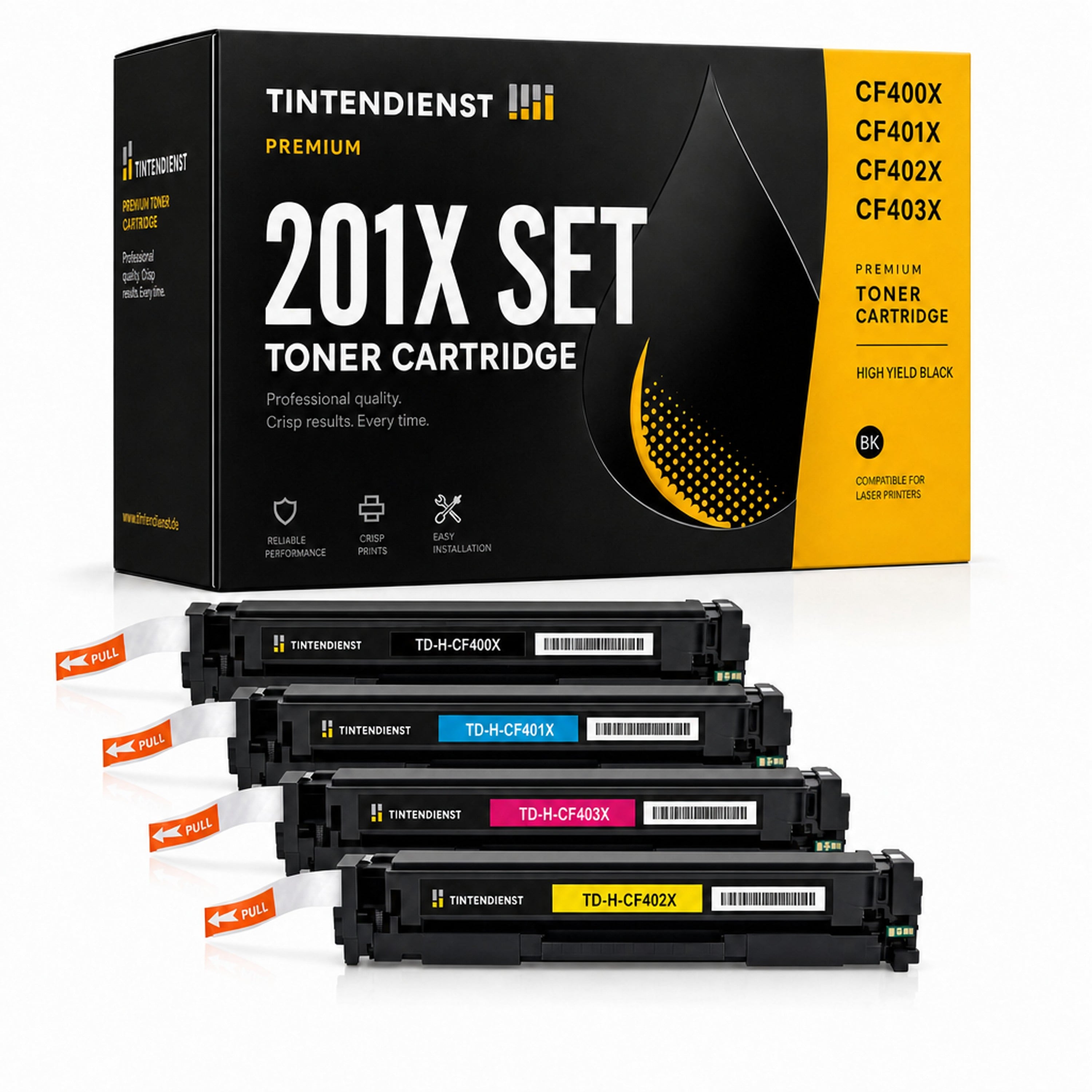 Set kompatibel zu HP CF400X XL, 4 Toner