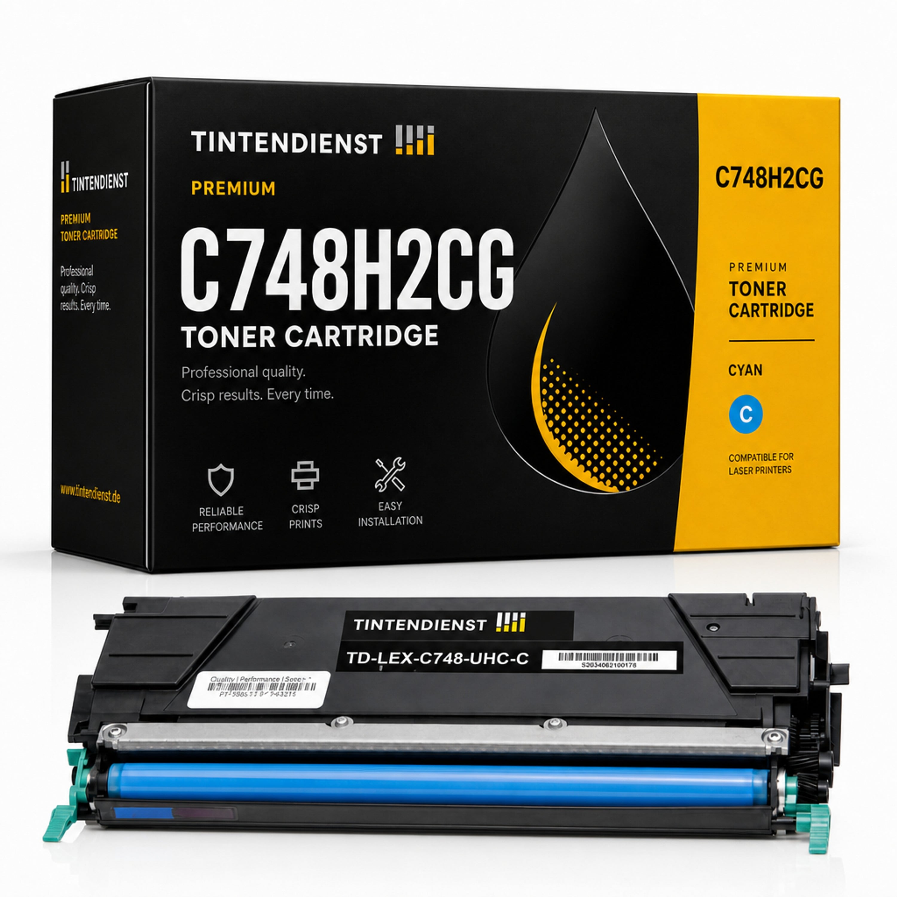 Toner kompatibel zu Lexmark C748H2CG, cyan