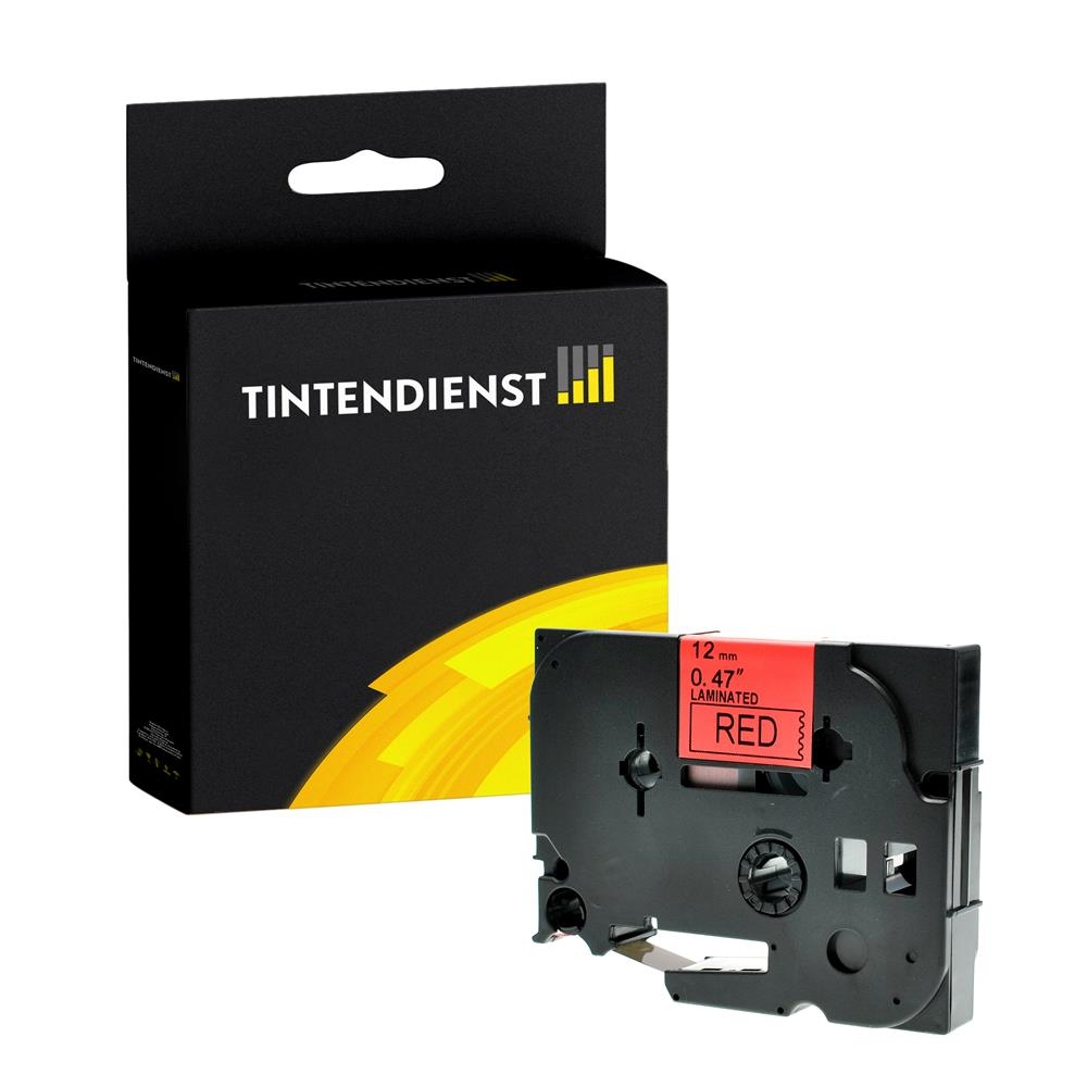 Tintendienst kompatibel für Brother Laminiertes Schriftband TZE-431 Schwarz auf Rot (12mm / 8m)