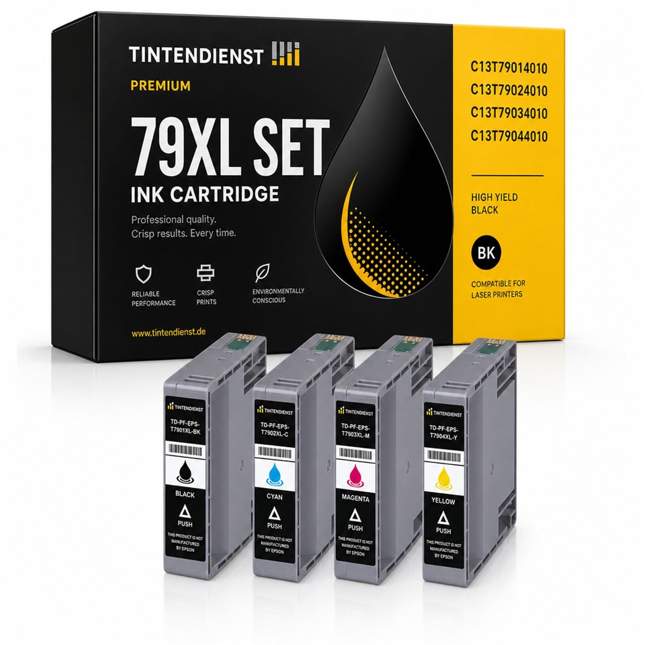 Epson 79XL (C13T79114010) Druckerpatrone Multipack 4er (schwarz, cyan, magenta, gelb) – Tintendienst kompatibel