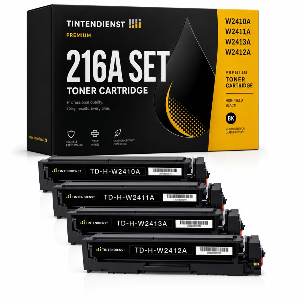 Tintendienst Set 4 Toner für HP W2410A-W2413A