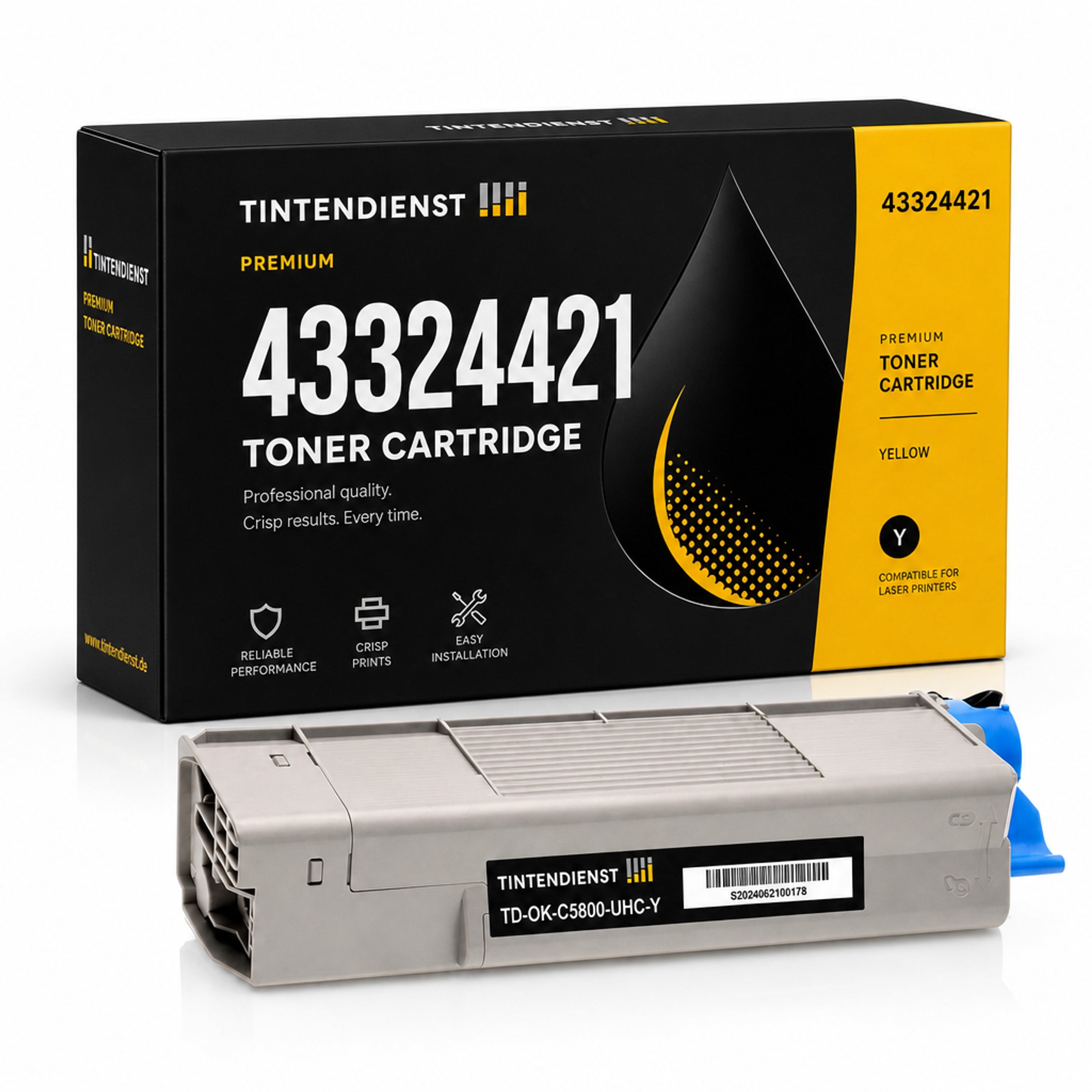 Toner kompatibel zu OKI 43324421 XXL, gelb