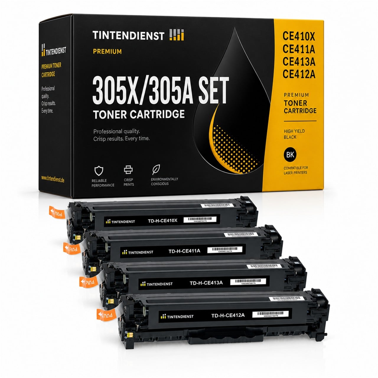 Tintendienst Set 4 Toner HP CE410X-13A 1xbk 1xcmy