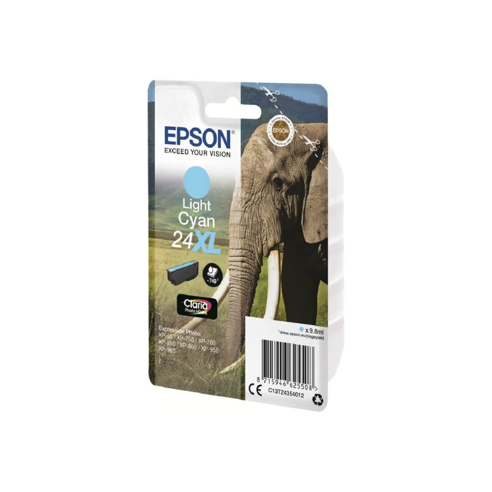 Original Epson Tintenpatrone C13T24354012 / 24XL Light Cyan [XL Füllmenge]