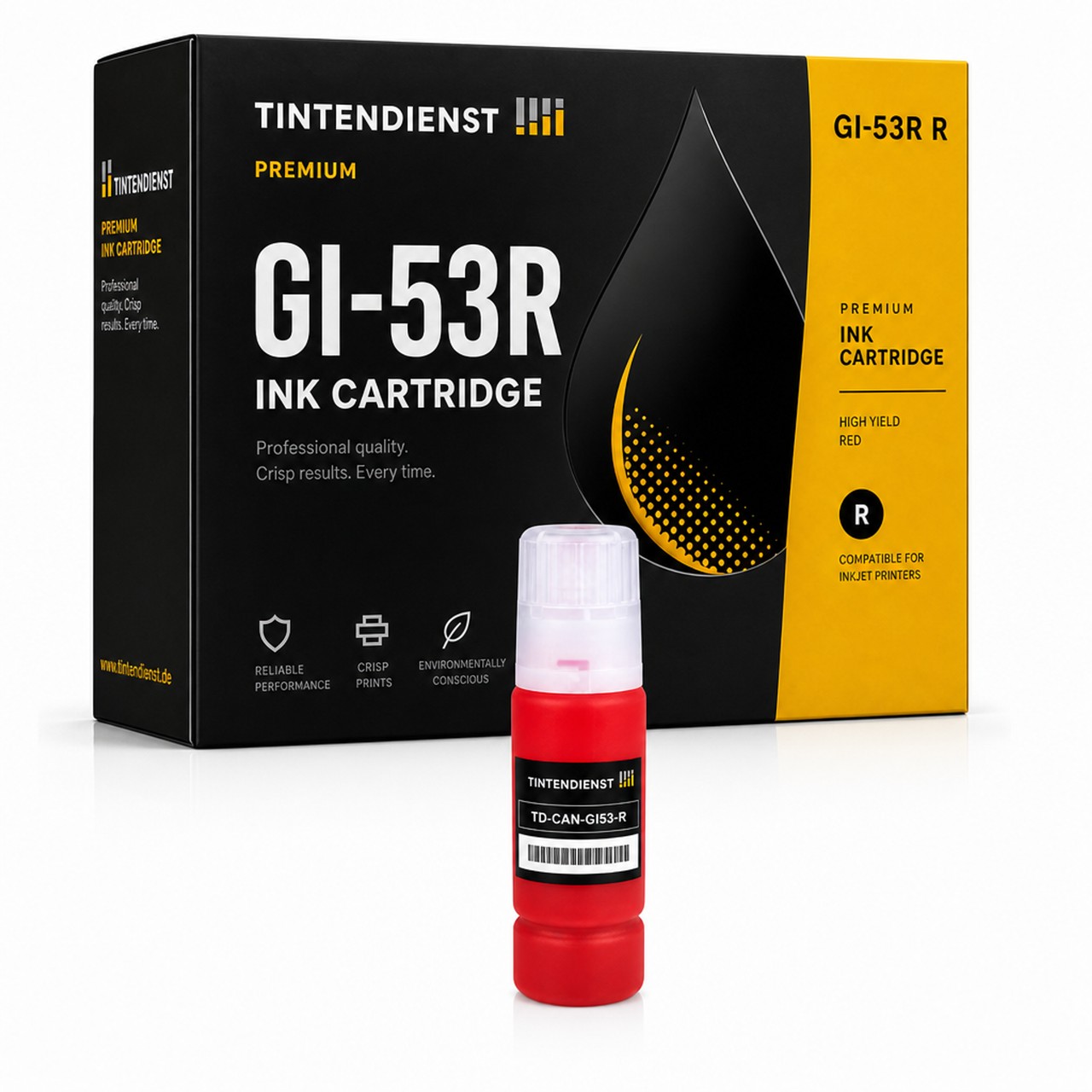 Tintendienst kompatibel für Canon Tintenpatrone 4717C001 / GI-53R Rot